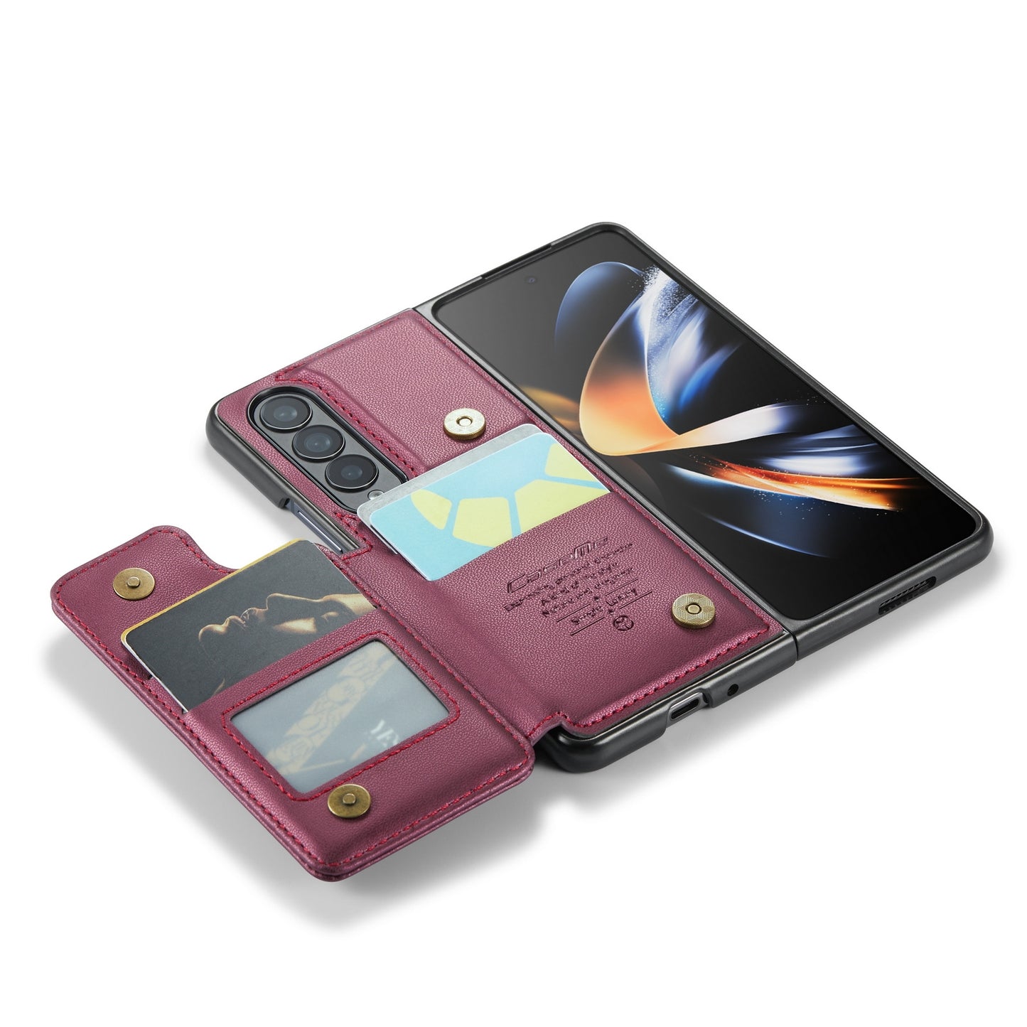 For Samsung Galaxy Z Fold4 CaseMe C22 Card Slots Holder RFID Anti-theft Phone Case