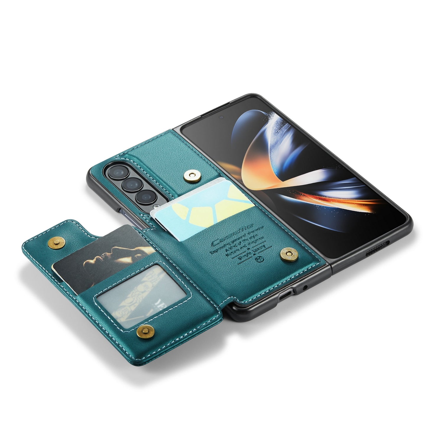 For Samsung Galaxy Z Fold4 CaseMe C22 Card Slots Holder RFID Anti-theft Phone Case