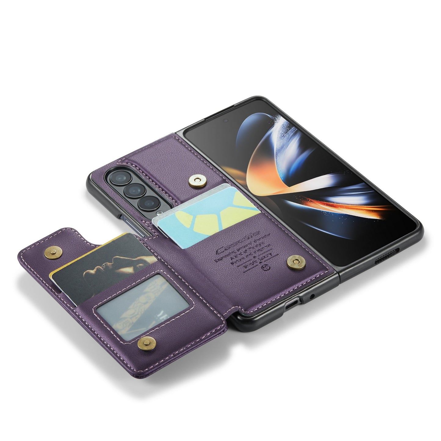 For Samsung Galaxy Z Fold4 CaseMe C22 Card Slots Holder RFID Anti-theft Phone Case