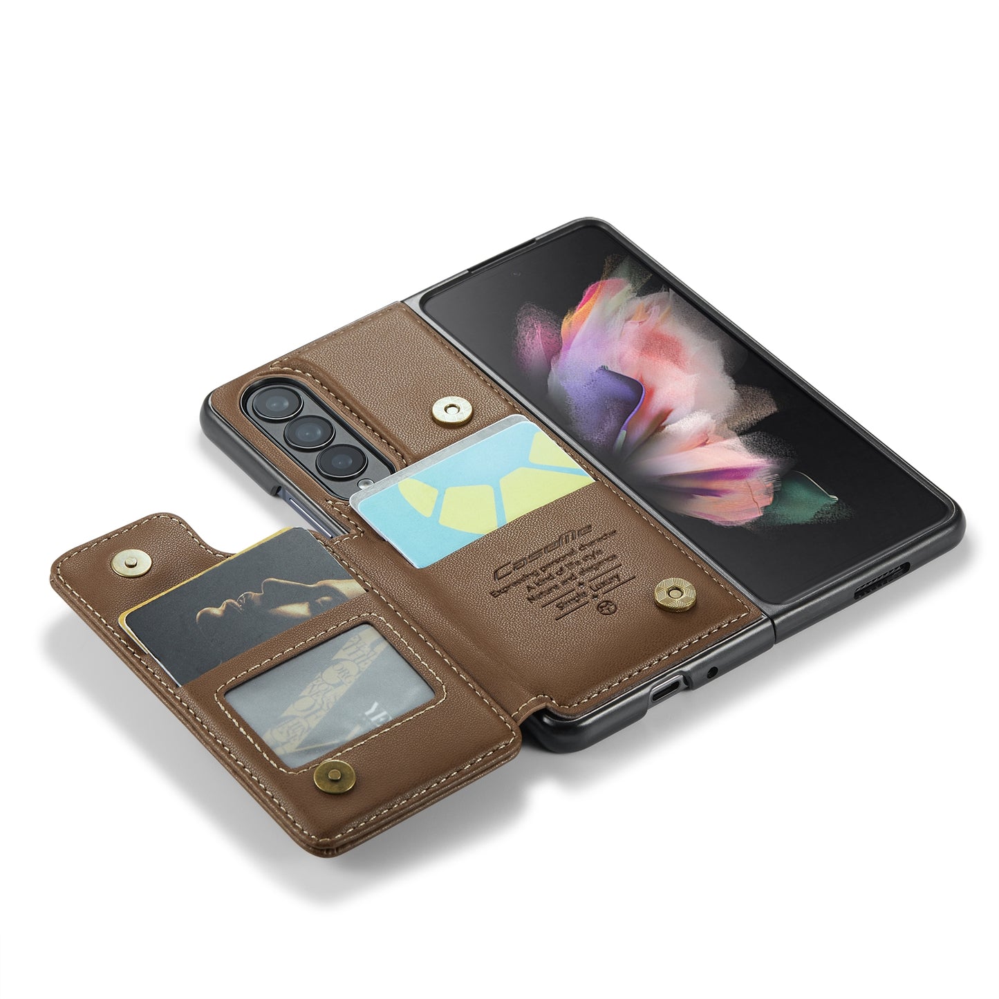 For Samsung Galaxy Z Fold3 CaseMe C22 Card Slots Holder RFID Anti-theft Phone Case