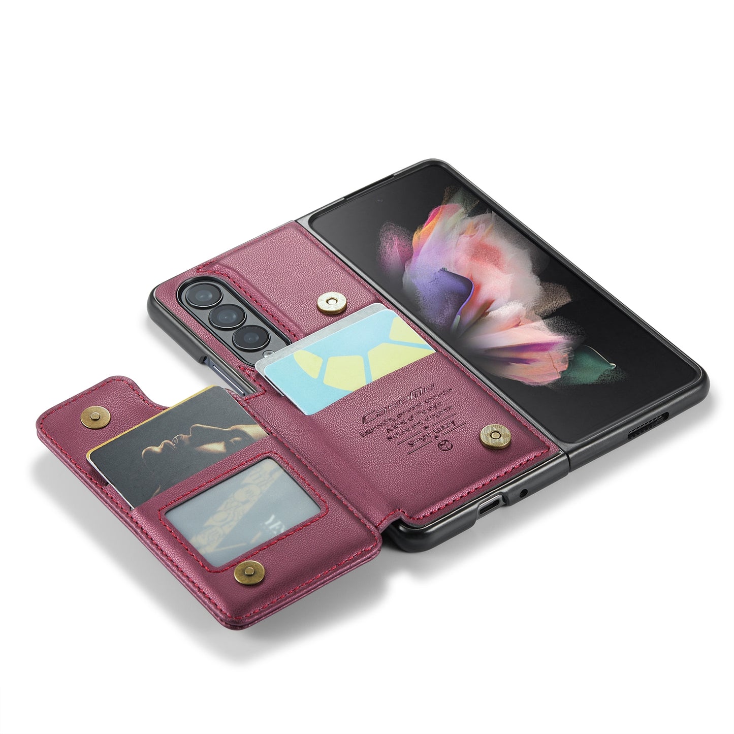 For Samsung Galaxy Z Fold3 CaseMe C22 Card Slots Holder RFID Anti-theft Phone Case