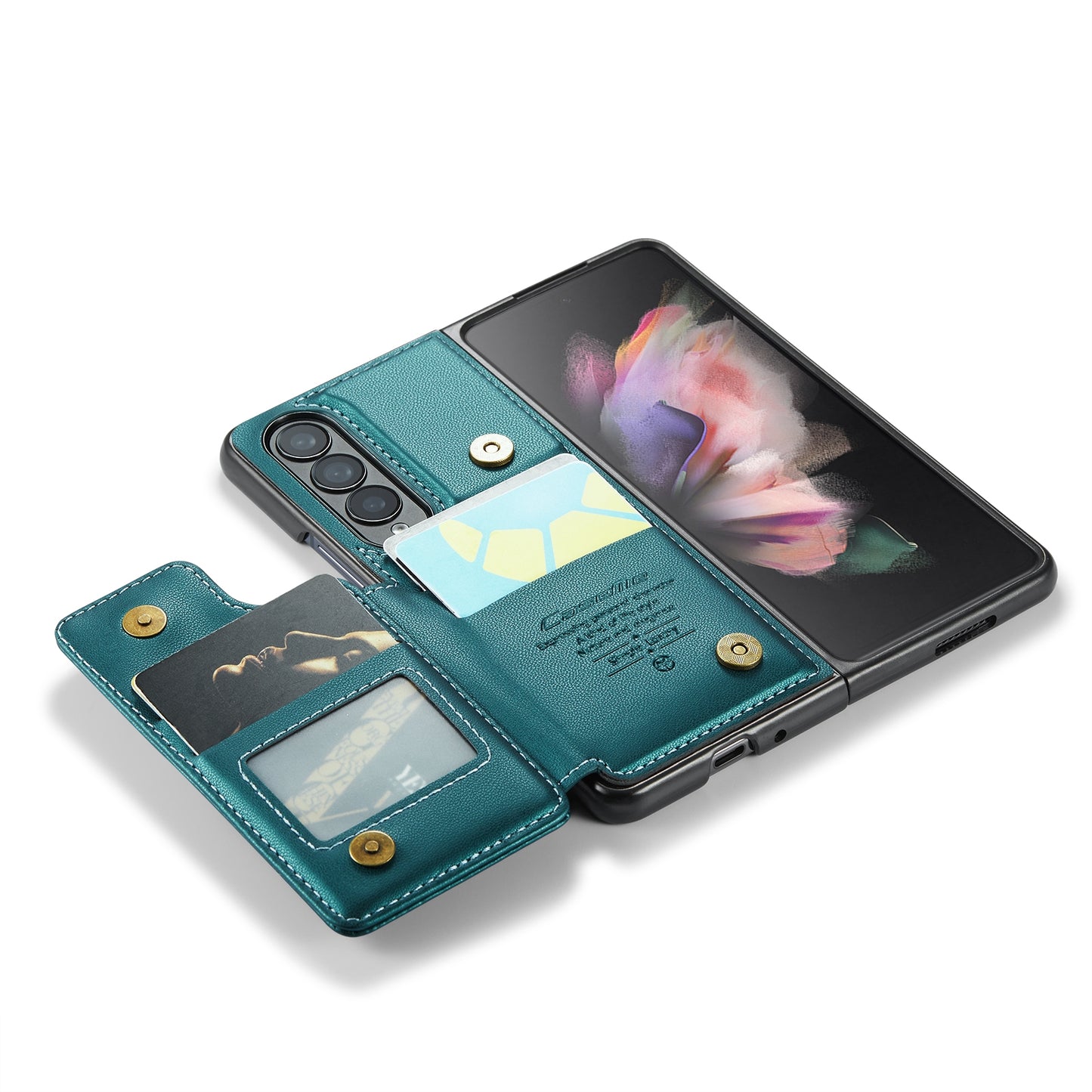 For Samsung Galaxy Z Fold3 CaseMe C22 Card Slots Holder RFID Anti-theft Phone Case