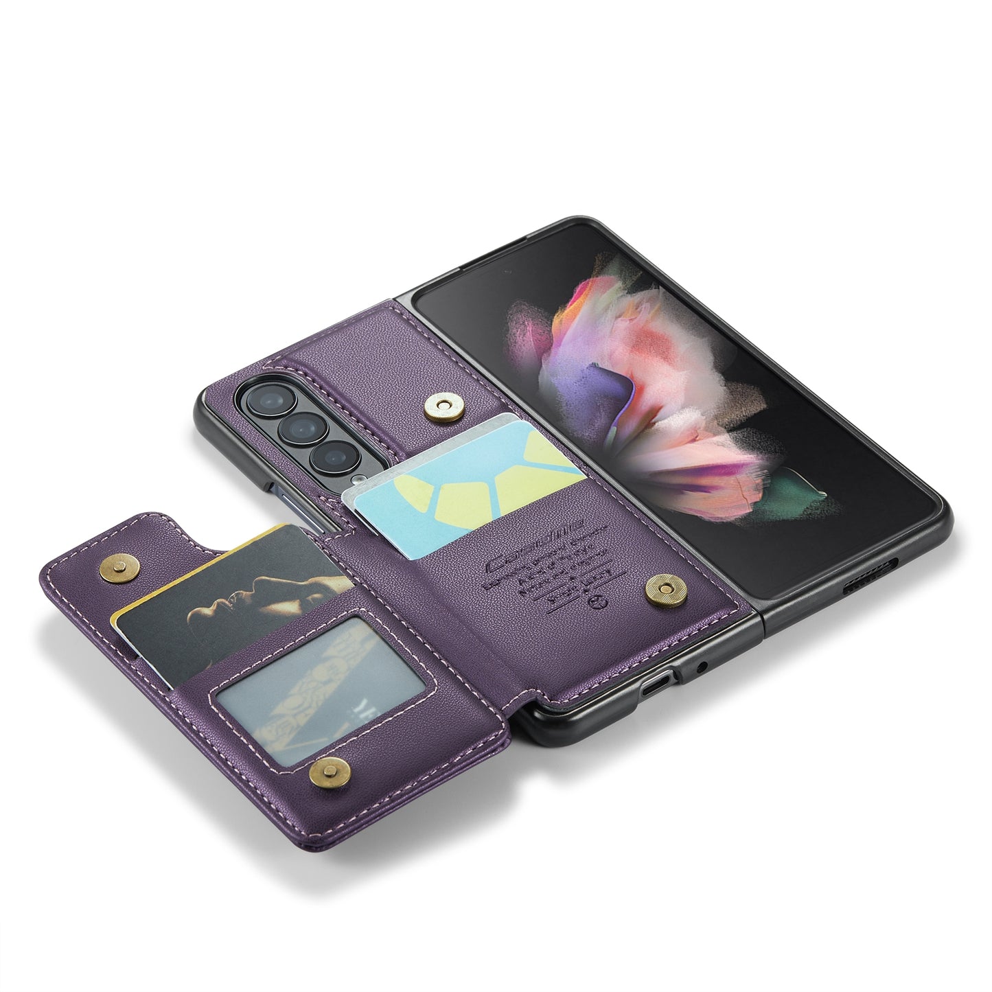 For Samsung Galaxy Z Fold3 CaseMe C22 Card Slots Holder RFID Anti-theft Phone Case