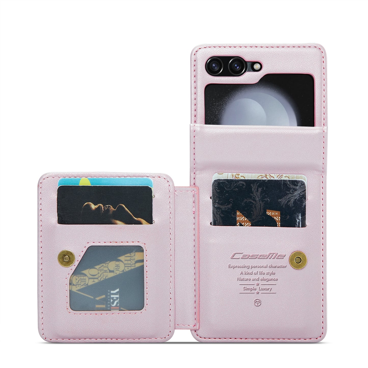 For Samsung Galaxy Z Flip5 CaseMe C22 Card Slots Holder RFID Anti-theft Phone Case