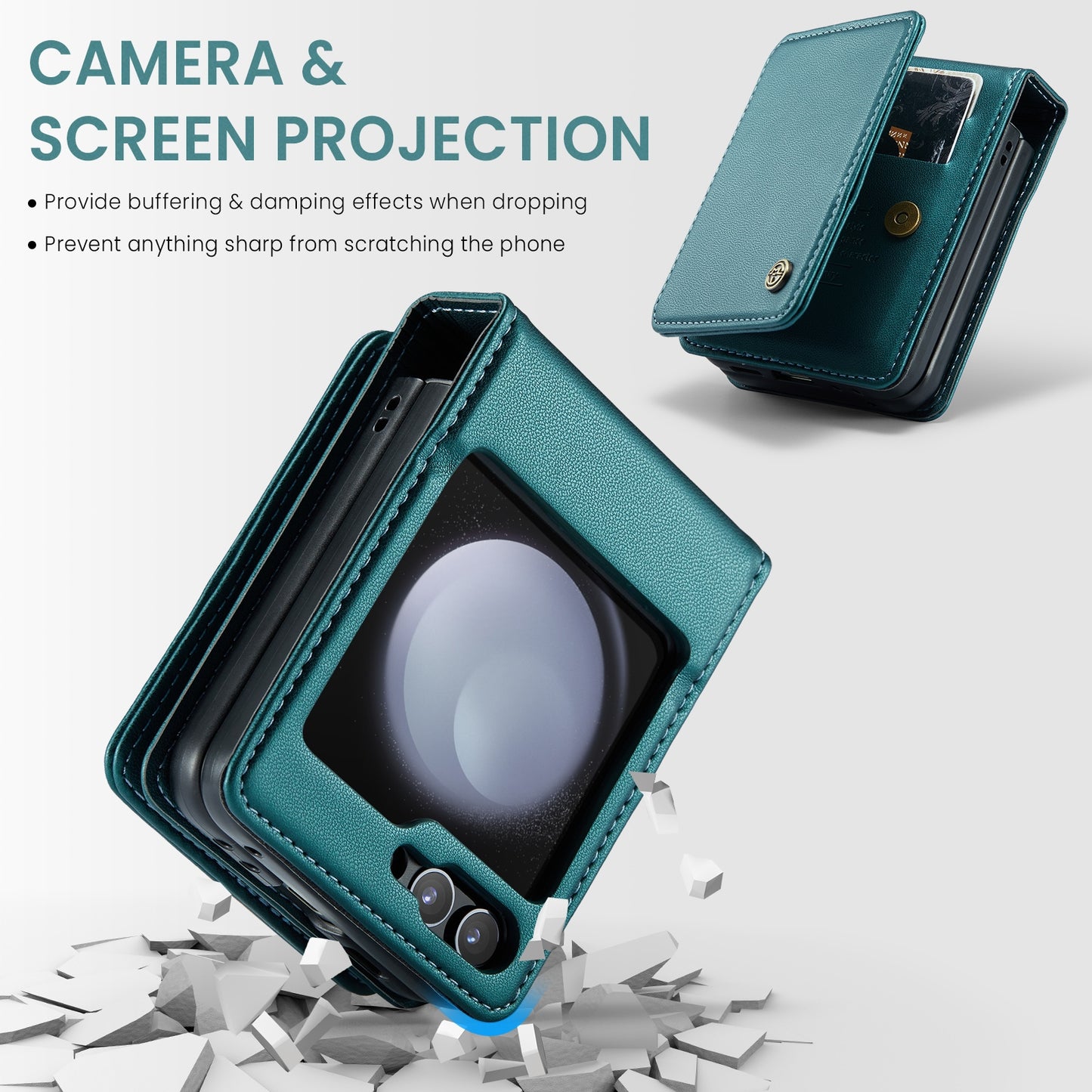 Samsung Galaxy Z Flip5 Card Slots Holder RFID Anti-theft Phone Case