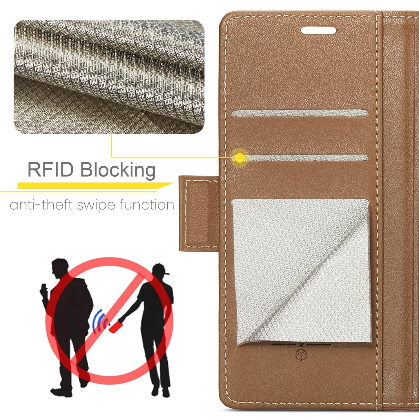 For Huawei Mate 60 RFID Leather Case - Litchi Texture with Butterfly Buckle, Wallet & Stand