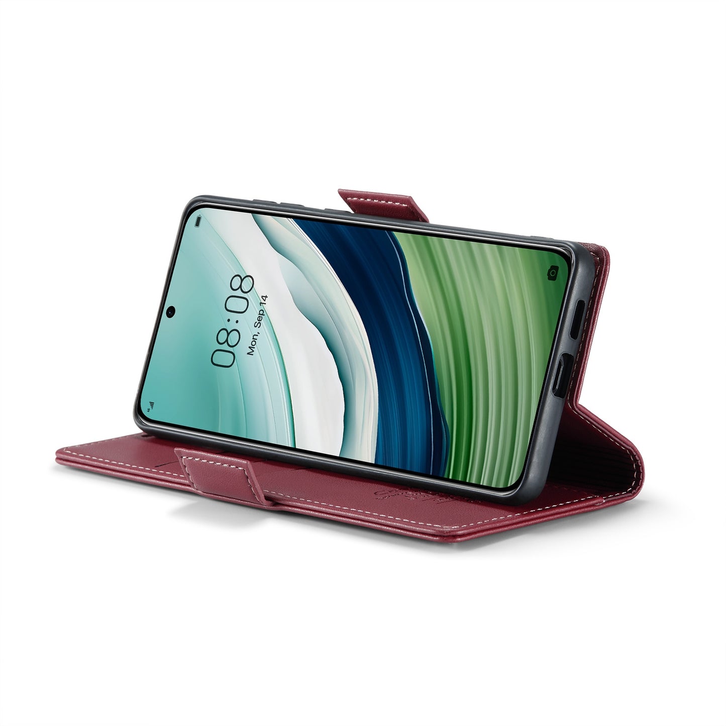 For Huawei Mate 60 RFID Leather Case - Litchi Texture with Butterfly Buckle, Wallet & Stand