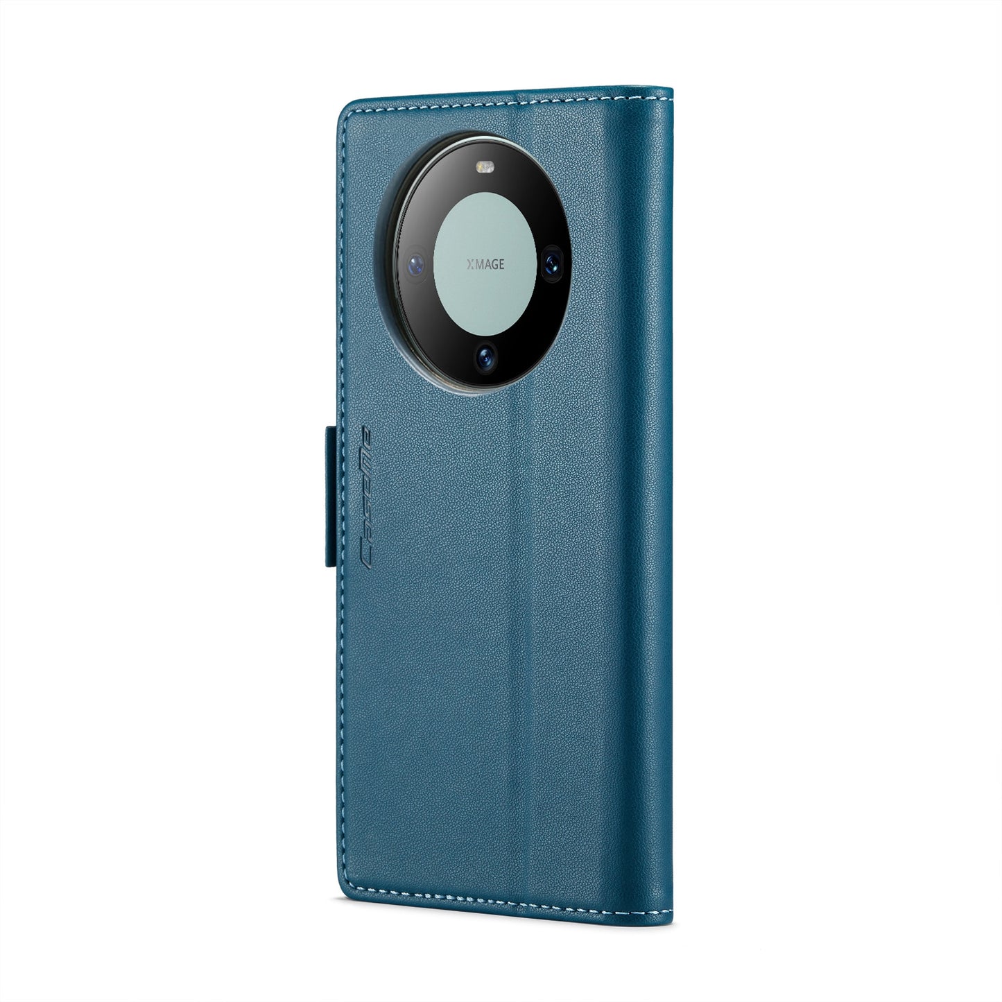 For Huawei Mate 60 RFID Leather Case - Litchi Texture with Butterfly Buckle, Wallet & Stand