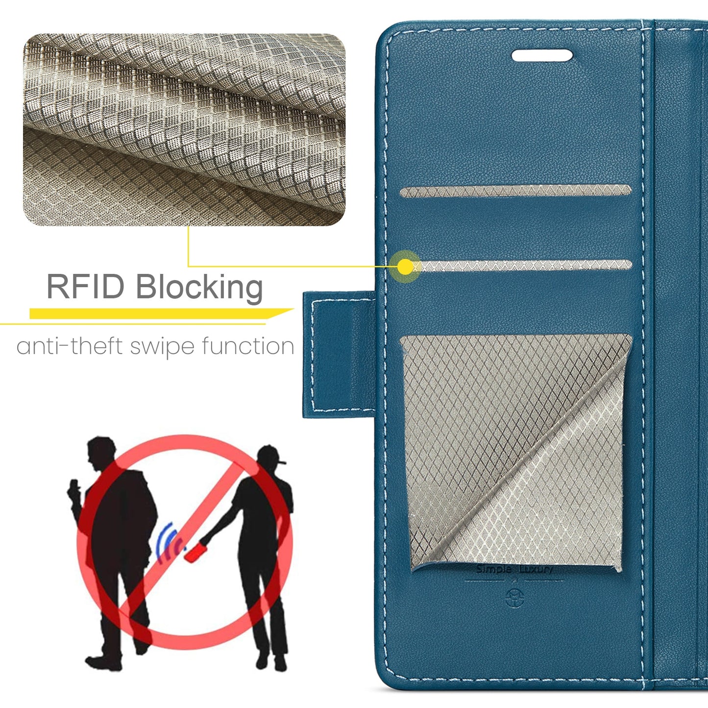 For Huawei Mate 60 RFID Leather Case - Litchi Texture with Butterfly Buckle, Wallet & Stand