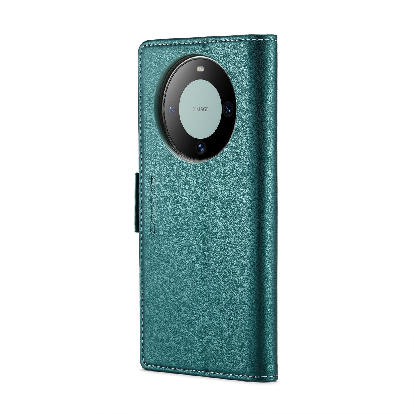 For Huawei Mate 60 RFID Leather Case - Litchi Texture with Butterfly Buckle, Wallet & Stand