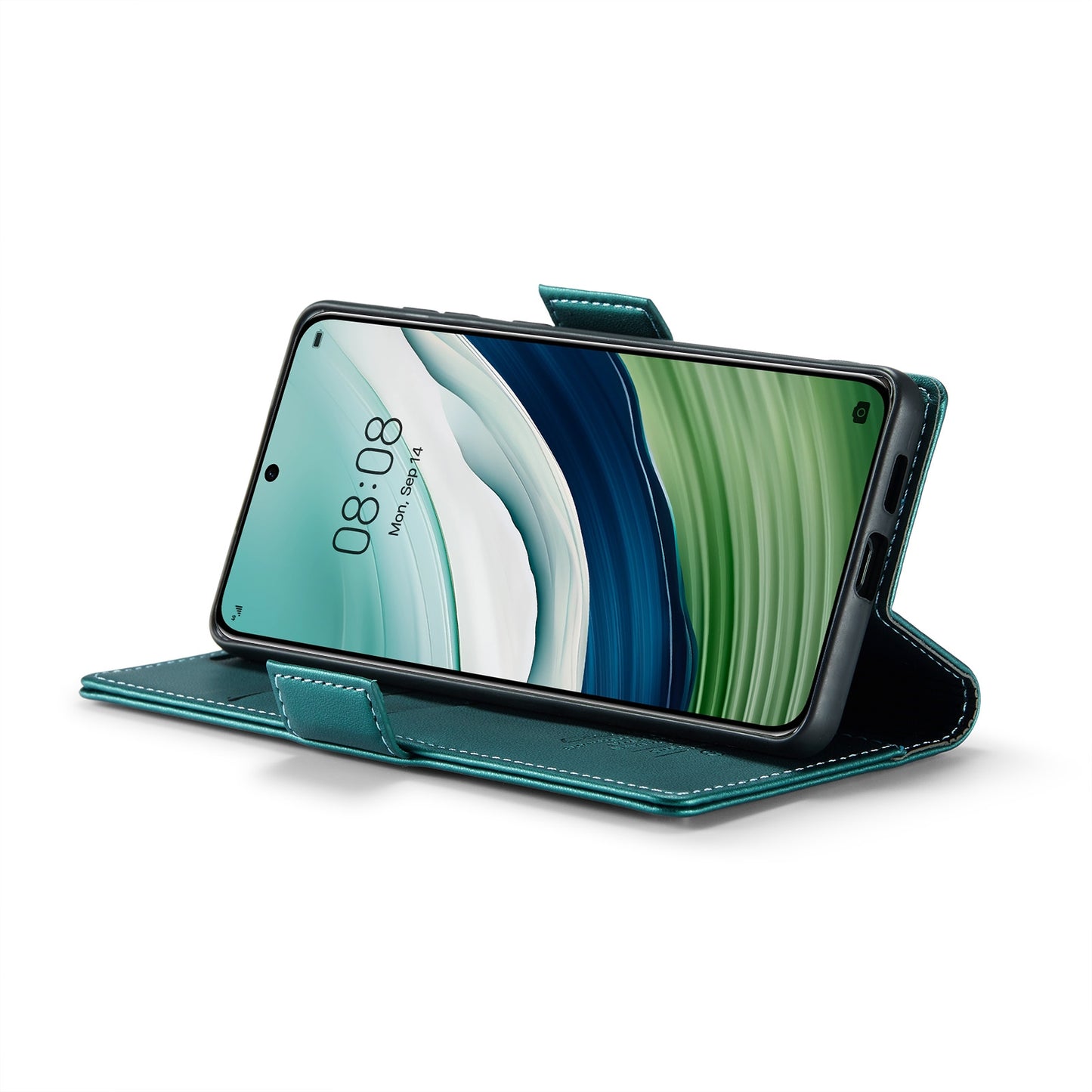 For Huawei Mate 60 RFID Leather Case - Litchi Texture with Butterfly Buckle, Wallet & Stand