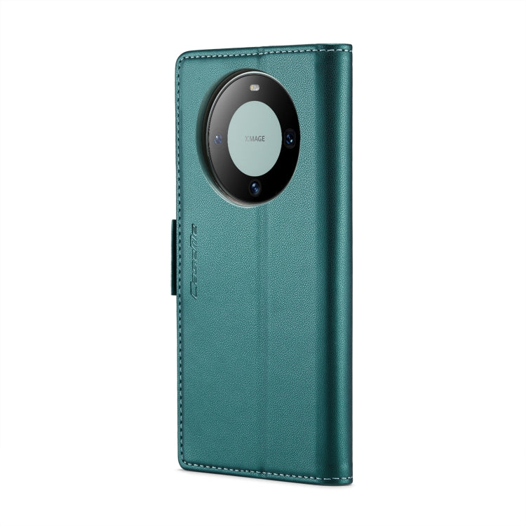 For Huawei Mate 60 Pro/Pro+ RFID Leather Case - Litchi Texture with Butterfly Buckle, Wallet & Stand