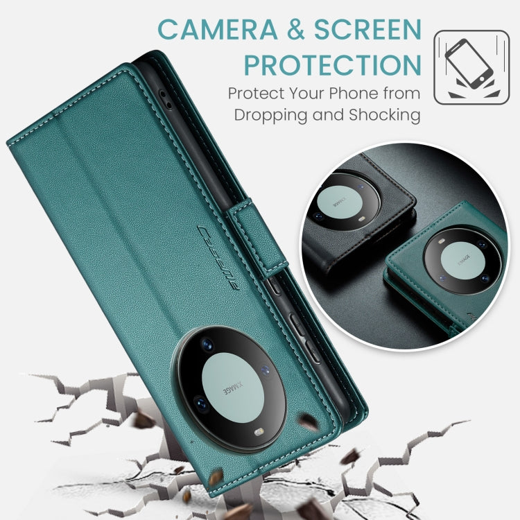 For Huawei Mate 60 Pro/Pro+ RFID Leather Case - Litchi Texture with Butterfly Buckle, Wallet & Stand