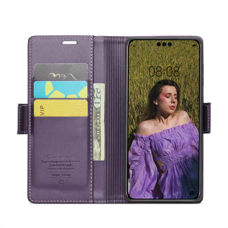 For Huawei Mate 60 Pro/Pro+ RFID Leather Case - Litchi Texture with Butterfly Buckle, Wallet & Stand