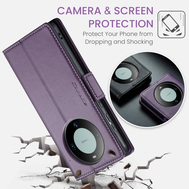 For Huawei Mate 60 Pro/Pro+ RFID Leather Case - Litchi Texture with Butterfly Buckle, Wallet & Stand