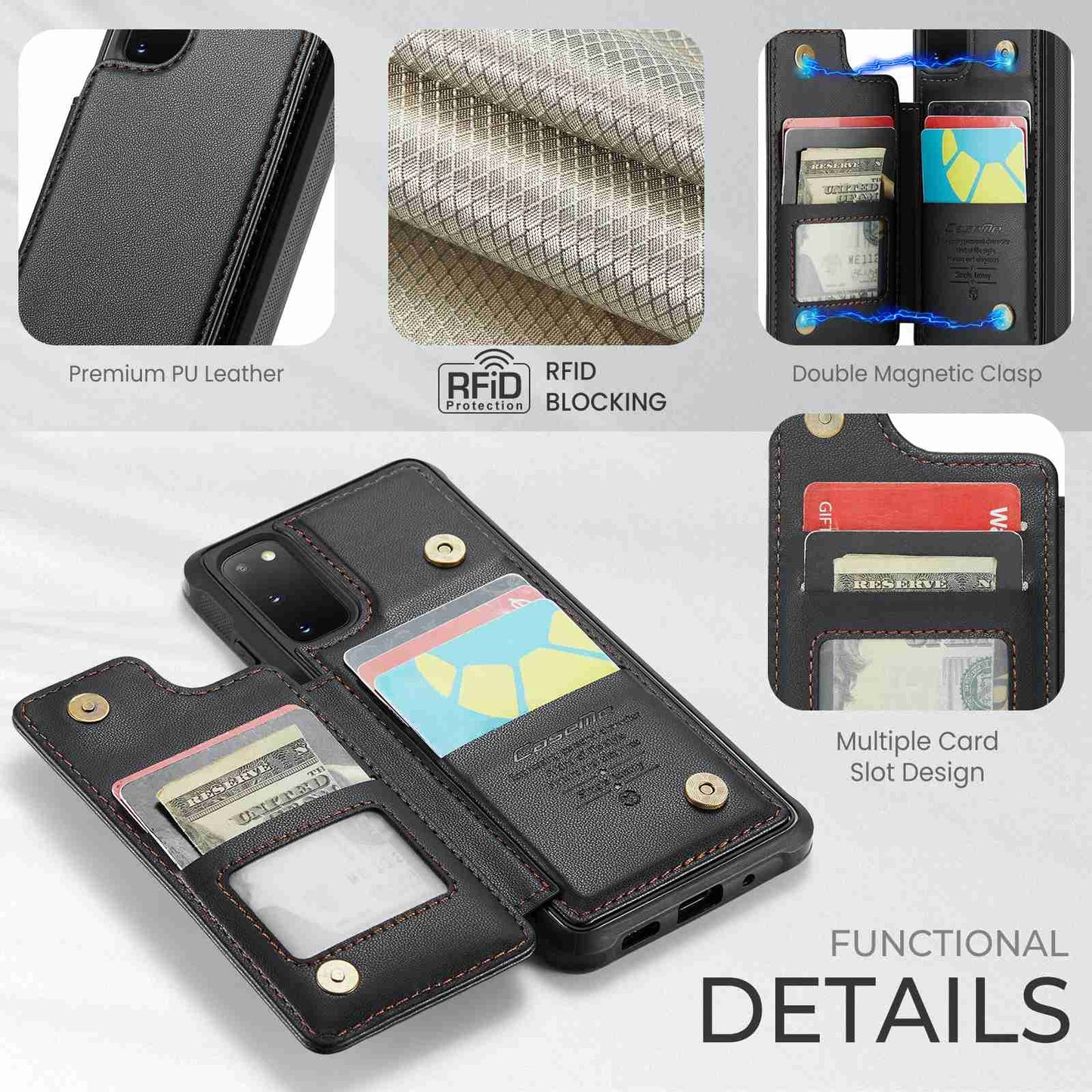 Samsung Galaxy S20 FE Card Slots Holder RFID Anti-theft Phone Case