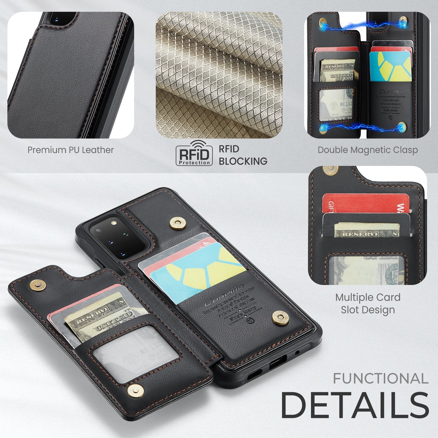 Samsung Galaxy S20+ Card Slots Holder RFID Anti-theft Phone Case