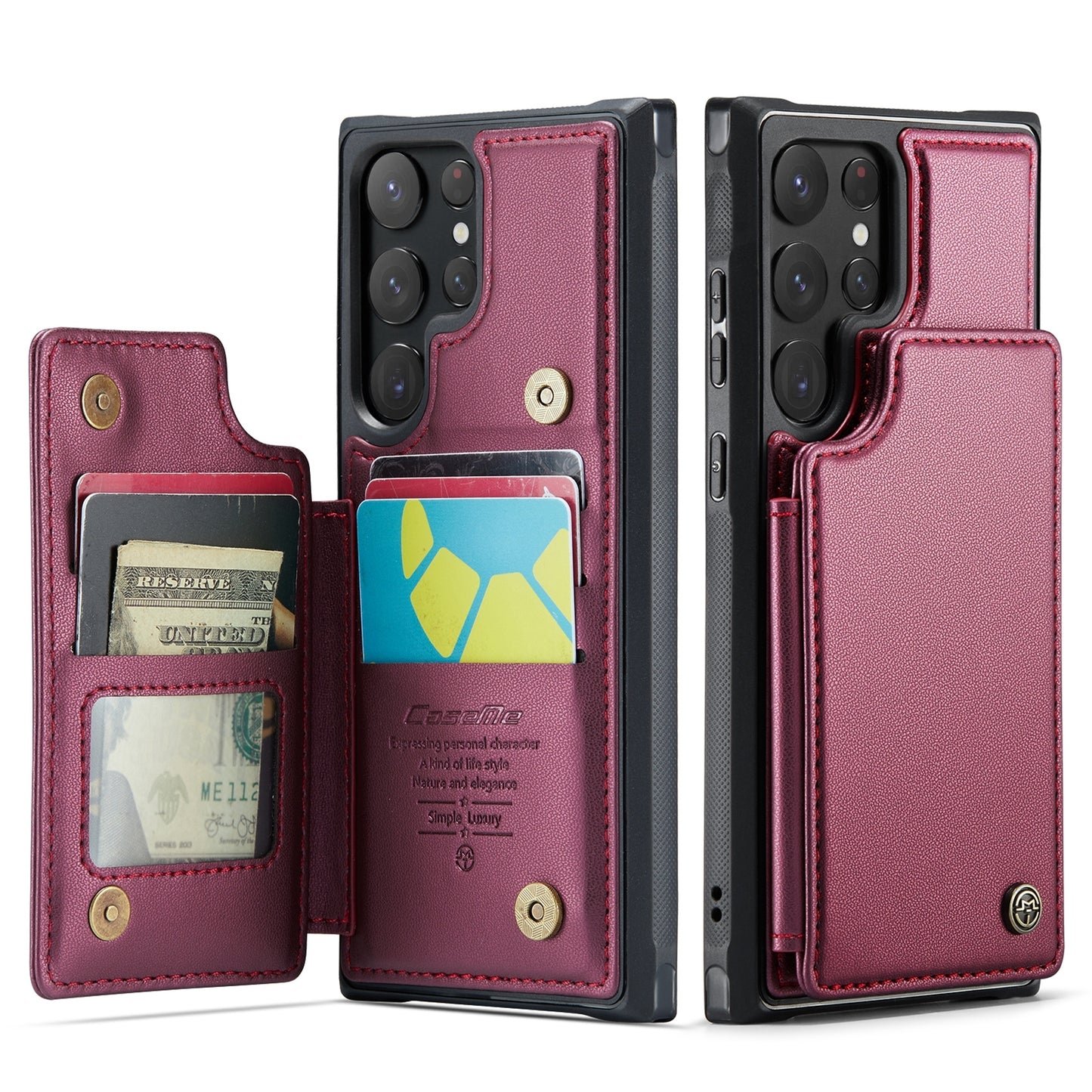 For Samsung Galaxy S22 Ultra 5G CaseMe C22 Card Slots Holder RFID Anti-theft Phone Case