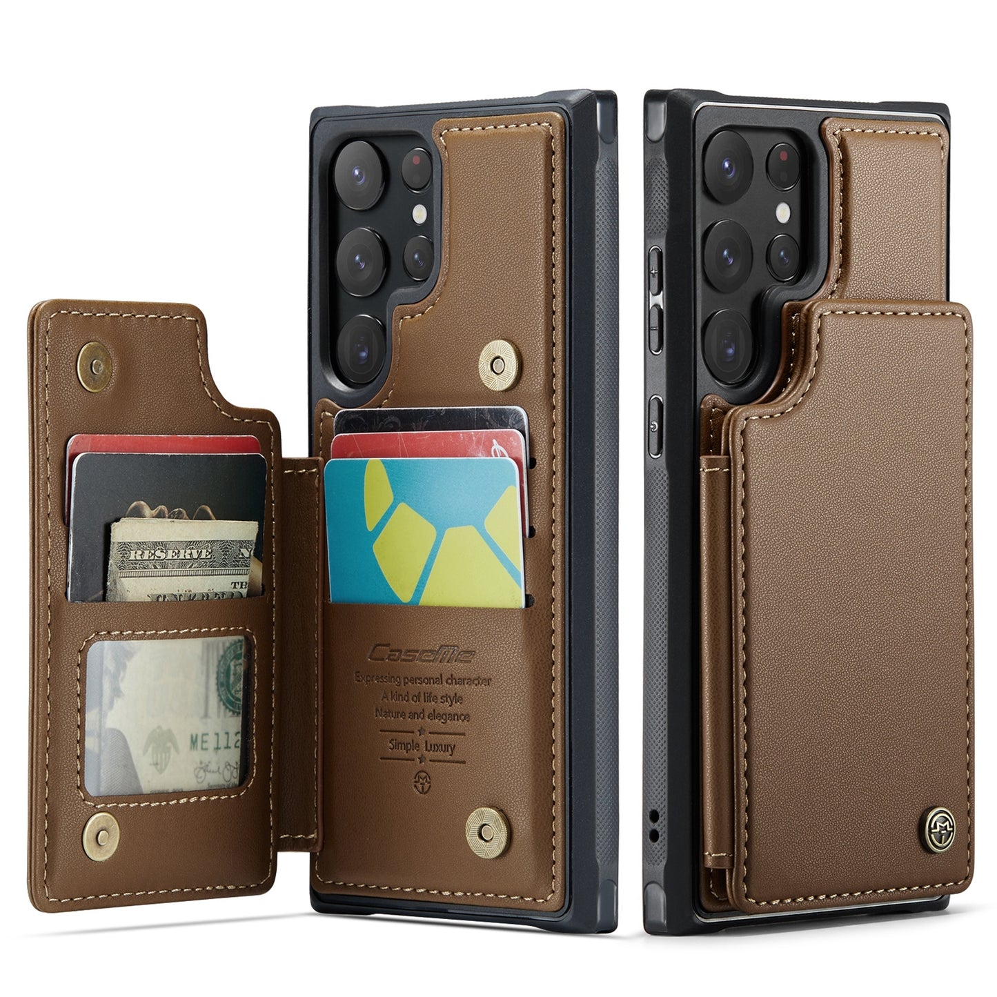 For Samsung Galaxy S22 Ultra 5G CaseMe C22 Card Slots Holder RFID Anti-theft Phone Case