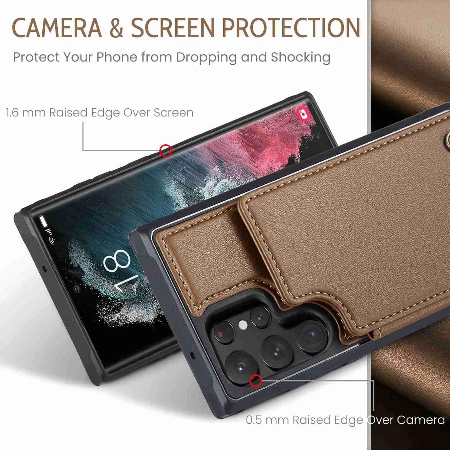 For Samsung Galaxy S22 Ultra 5G CaseMe C22 Card Slots Holder RFID Anti-theft Phone Case