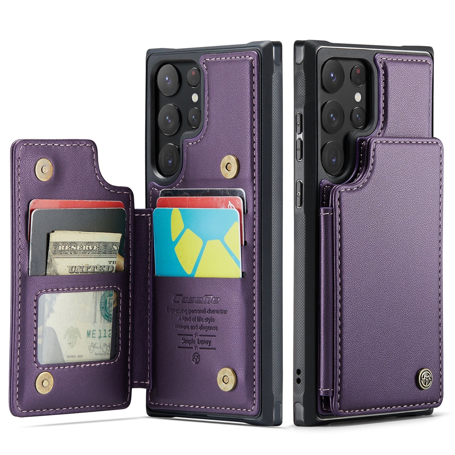 For Samsung Galaxy S22 Ultra 5G CaseMe C22 Card Slots Holder RFID Anti-theft Phone Case