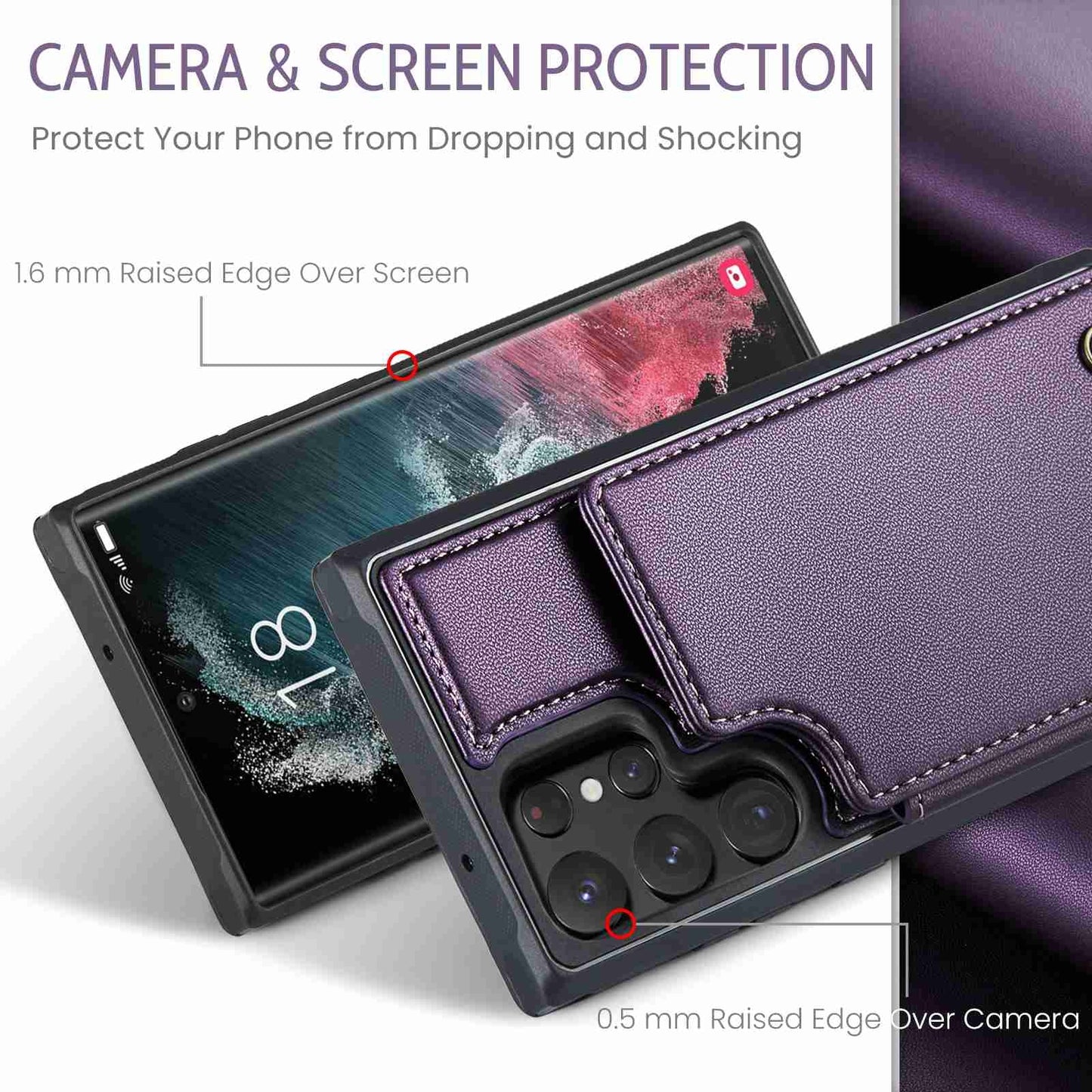 For Samsung Galaxy S22 Ultra 5G CaseMe C22 Card Slots Holder RFID Anti-theft Phone Case
