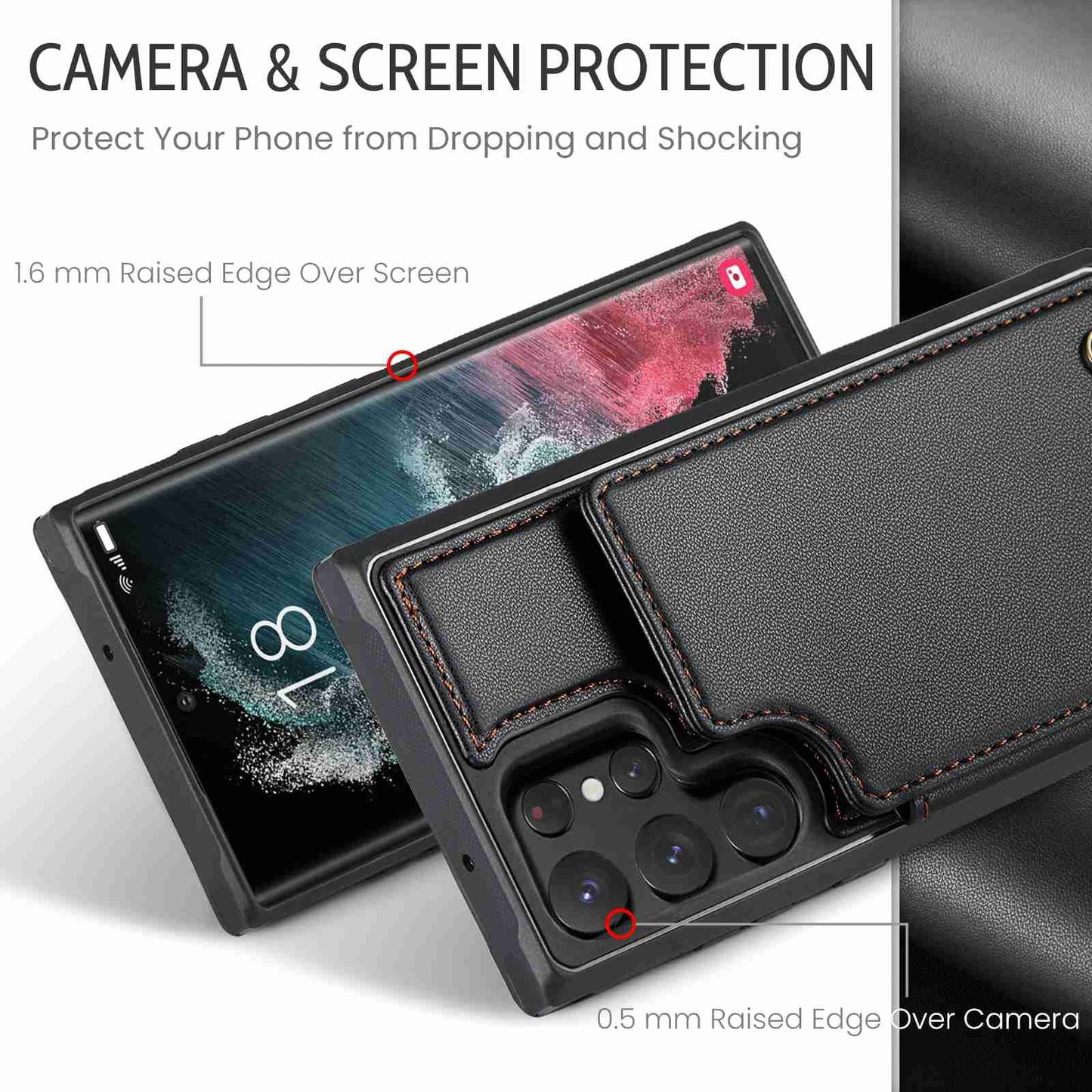 For Samsung Galaxy S22 Ultra 5G CaseMe C22 Card Slots Holder RFID Anti-theft Phone Case