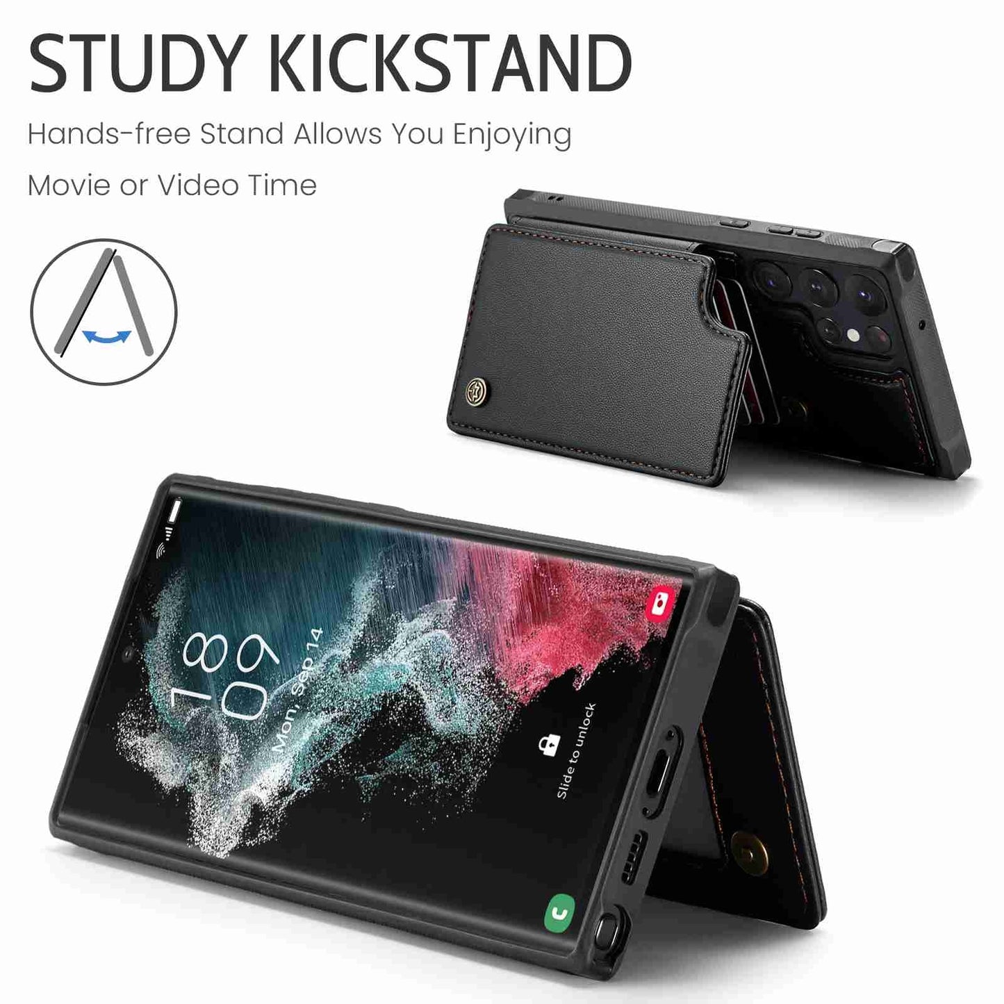 For Samsung Galaxy S22 Ultra 5G CaseMe C22 Card Slots Holder RFID Anti-theft Phone Case