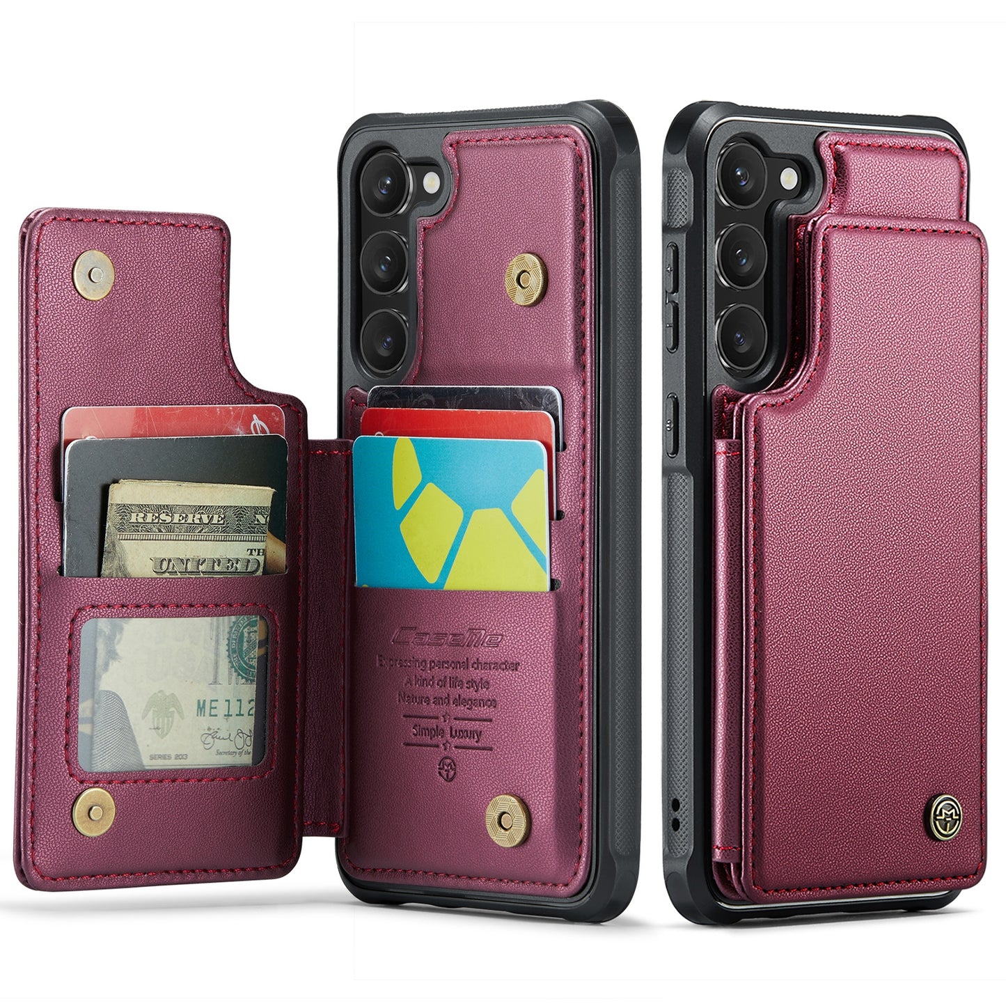 For Samsung Galaxy S23+ 5G CaseMe C22 Card Slots Holder RFID Anti-theft Phone Case