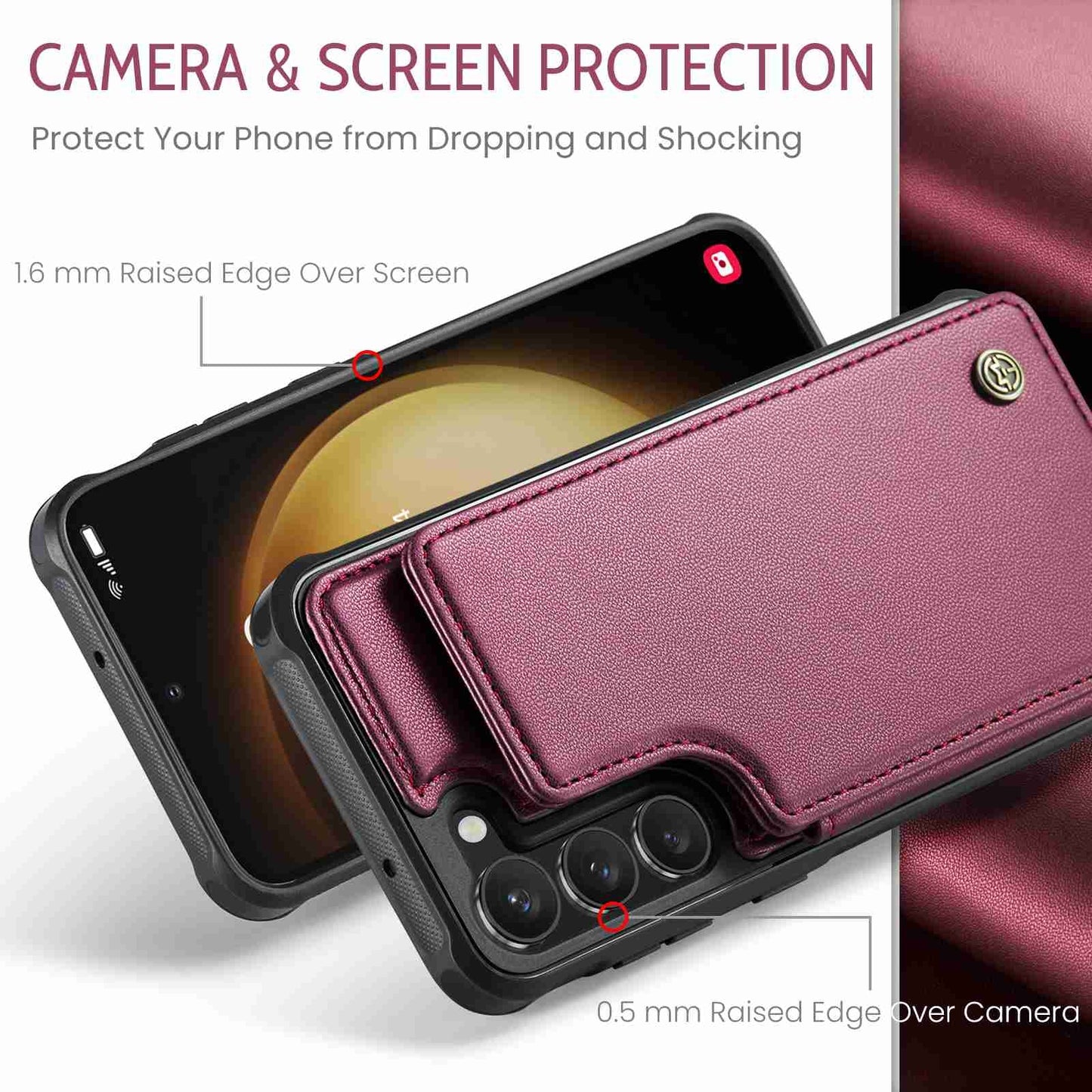For Samsung Galaxy S23+ 5G CaseMe C22 Card Slots Holder RFID Anti-theft Phone Case