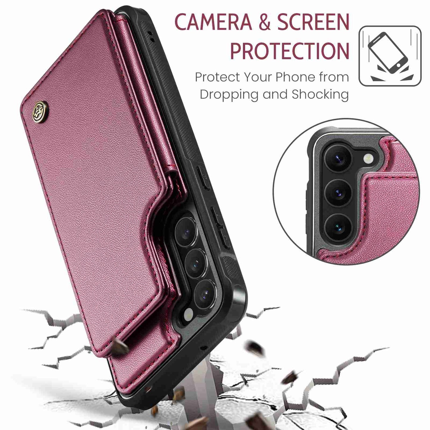 For Samsung Galaxy S23+ 5G CaseMe C22 Card Slots Holder RFID Anti-theft Phone Case