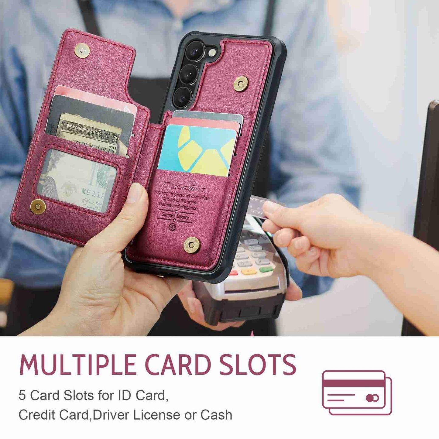 For Samsung Galaxy S23+ 5G CaseMe C22 Card Slots Holder RFID Anti-theft Phone Case
