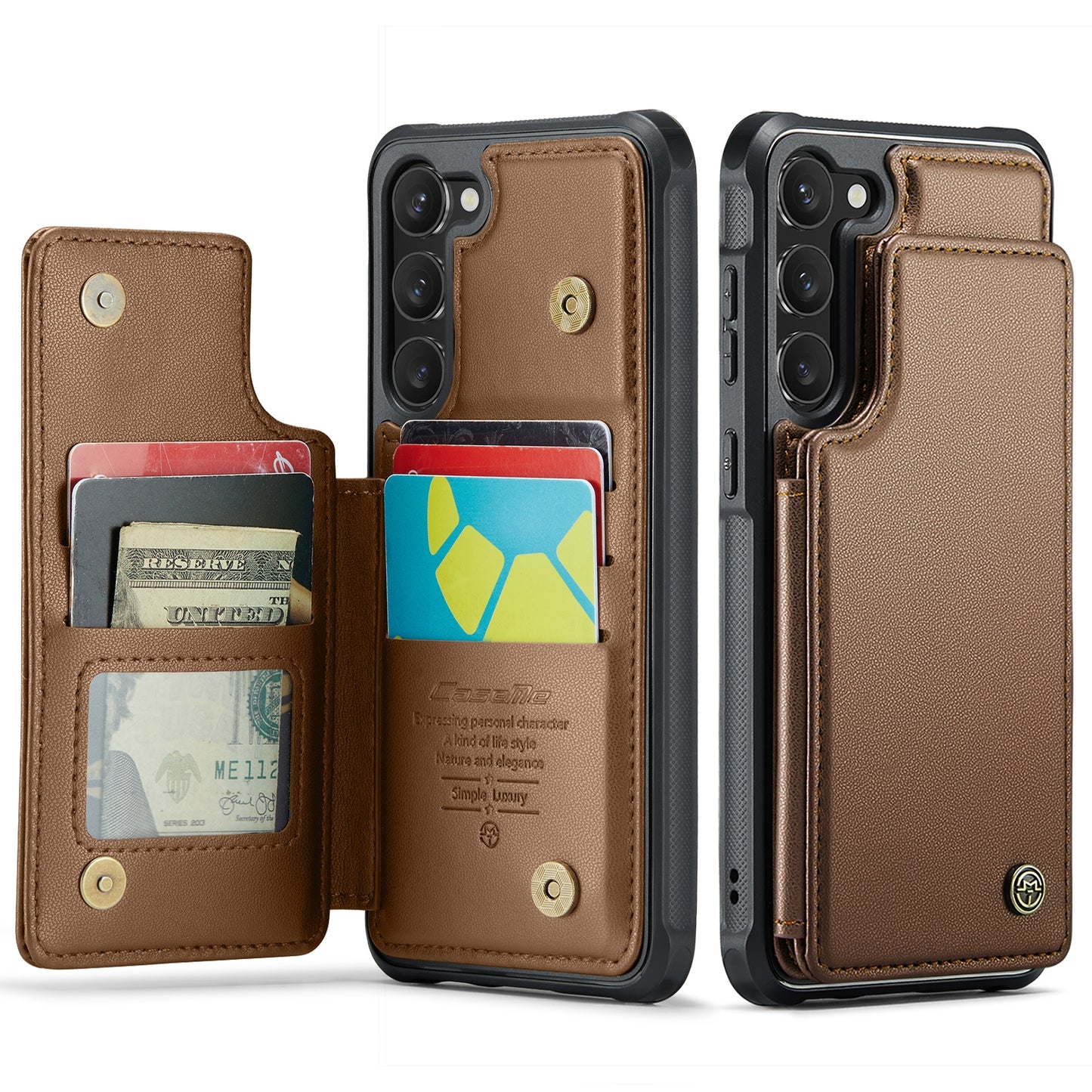 For Samsung Galaxy S23+ 5G CaseMe C22 Card Slots Holder RFID Anti-theft Phone Case