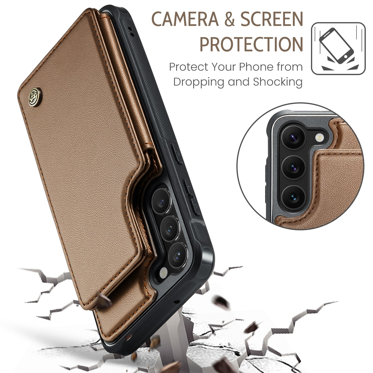 For Samsung Galaxy S23+ 5G CaseMe C22 Card Slots Holder RFID Anti-theft Phone Case