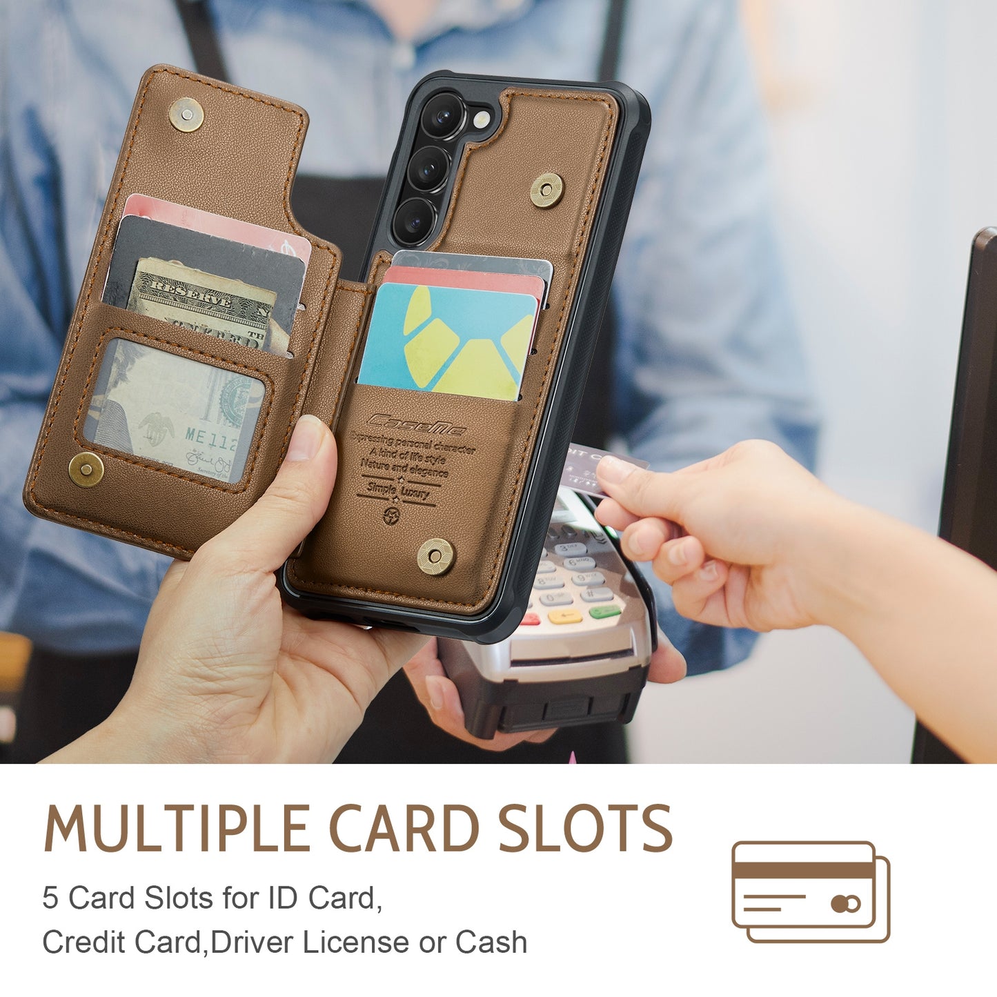 For Samsung Galaxy S23+ 5G CaseMe C22 Card Slots Holder RFID Anti-theft Phone Case