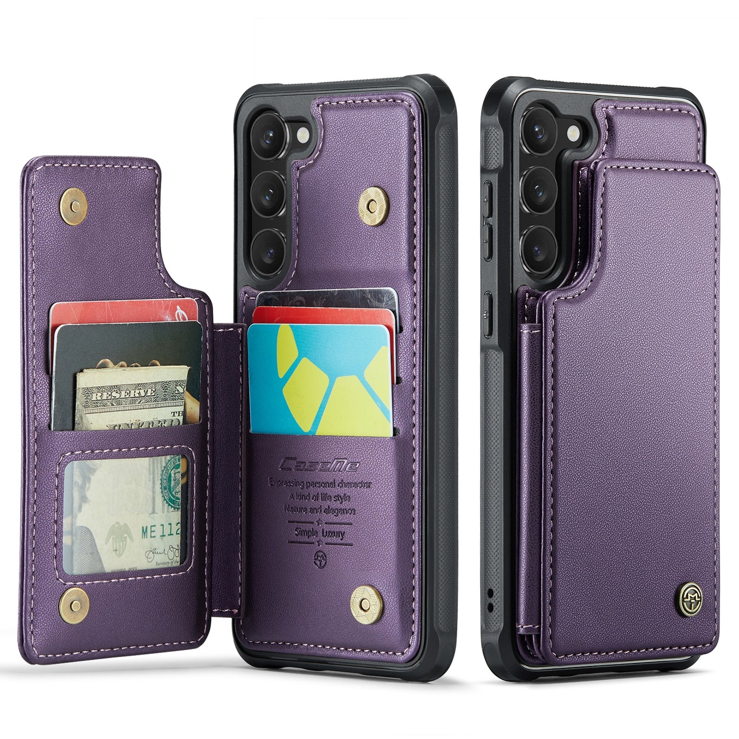 For Samsung Galaxy S23+ 5G CaseMe C22 Card Slots Holder RFID Anti-theft Phone Case