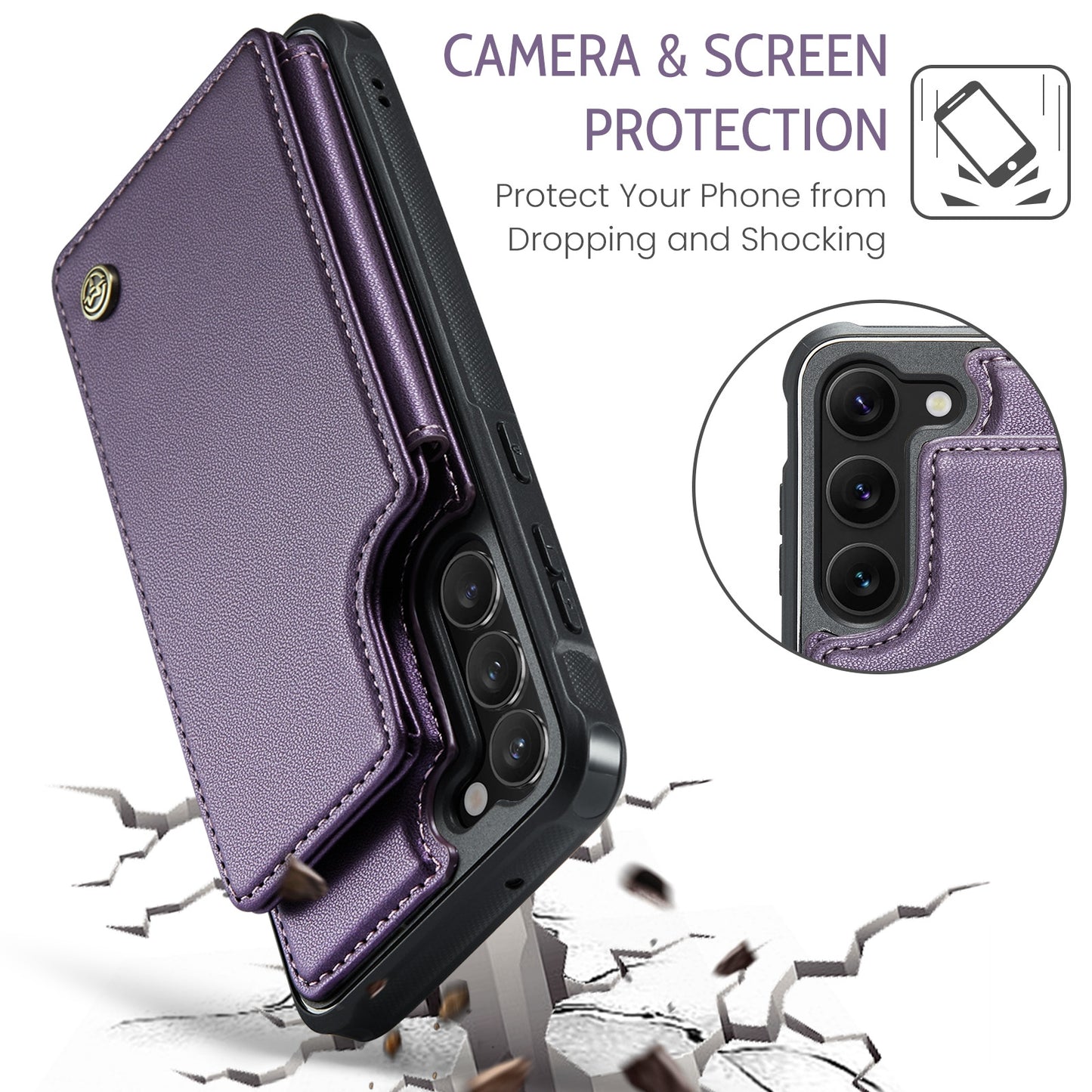 For Samsung Galaxy S23+ 5G CaseMe C22 Card Slots Holder RFID Anti-theft Phone Case
