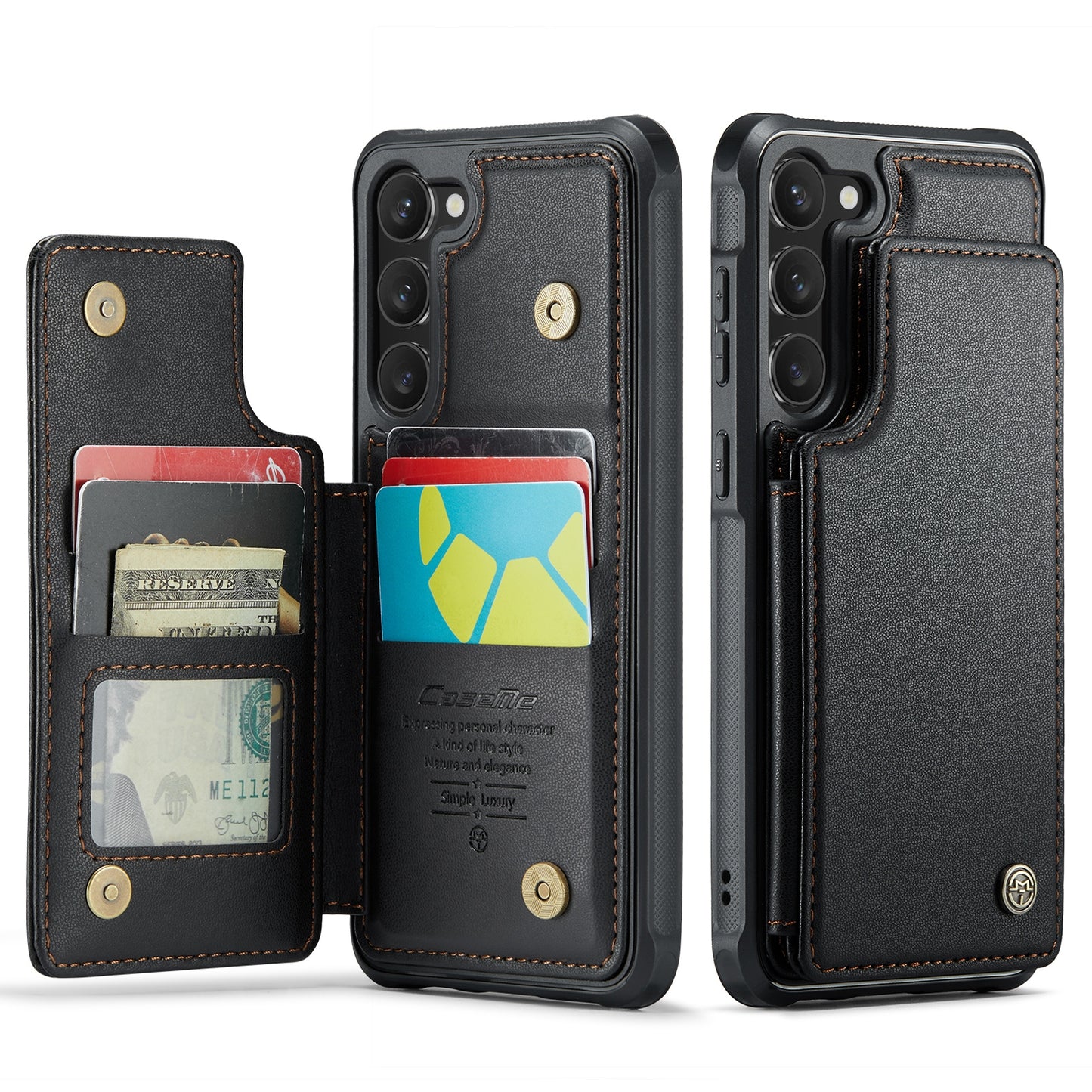For Samsung Galaxy S23+ 5G CaseMe C22 Card Slots Holder RFID Anti-theft Phone Case