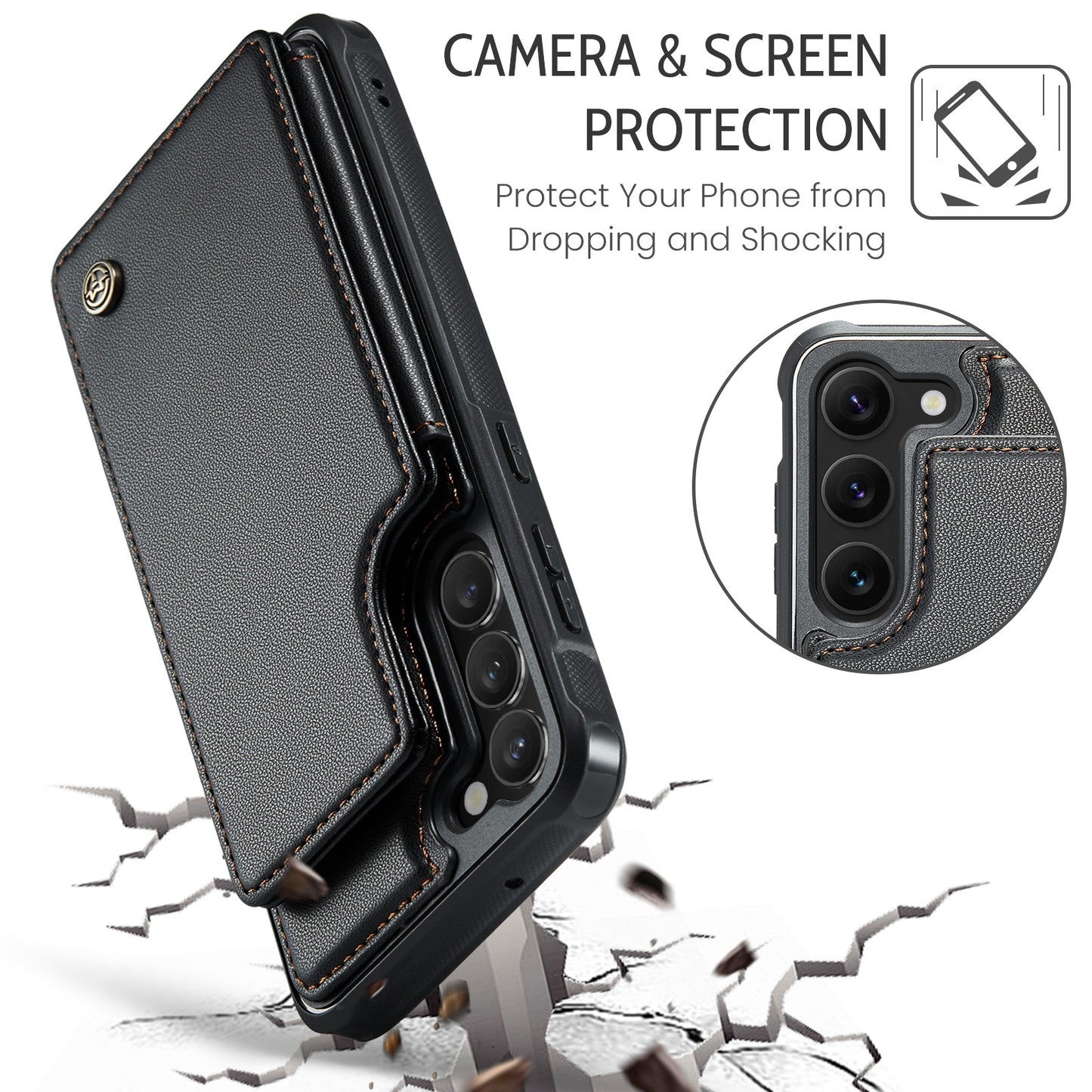 For Samsung Galaxy S23+ 5G CaseMe C22 Card Slots Holder RFID Anti-theft Phone Case