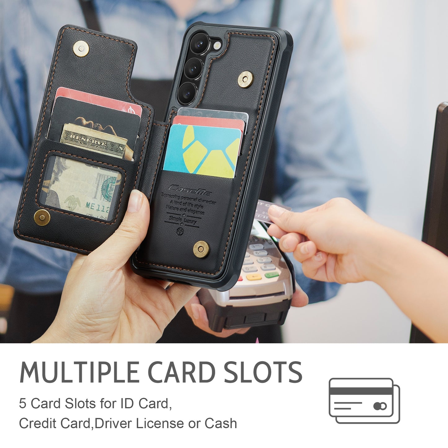 For Samsung Galaxy S23+ 5G CaseMe C22 Card Slots Holder RFID Anti-theft Phone Case