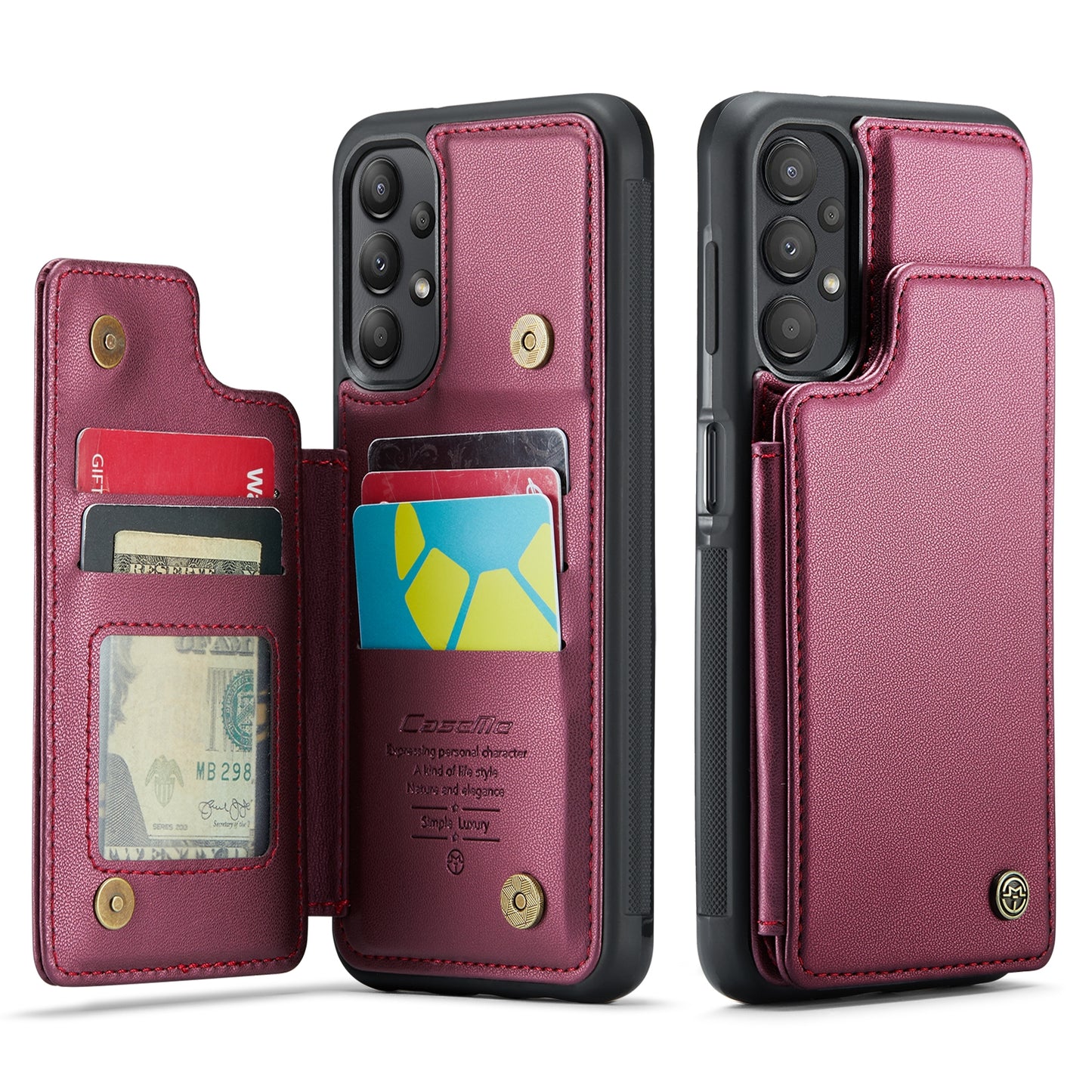For Samsung Galaxy A13 4G CaseMe C22 Card Slots Holder RFID Anti-theft Phone Case