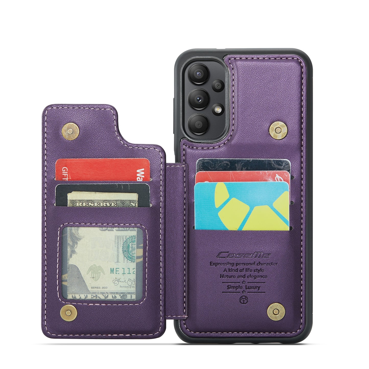For Samsung Galaxy A13 4G CaseMe C22 Card Slots Holder RFID Anti-theft Phone Case