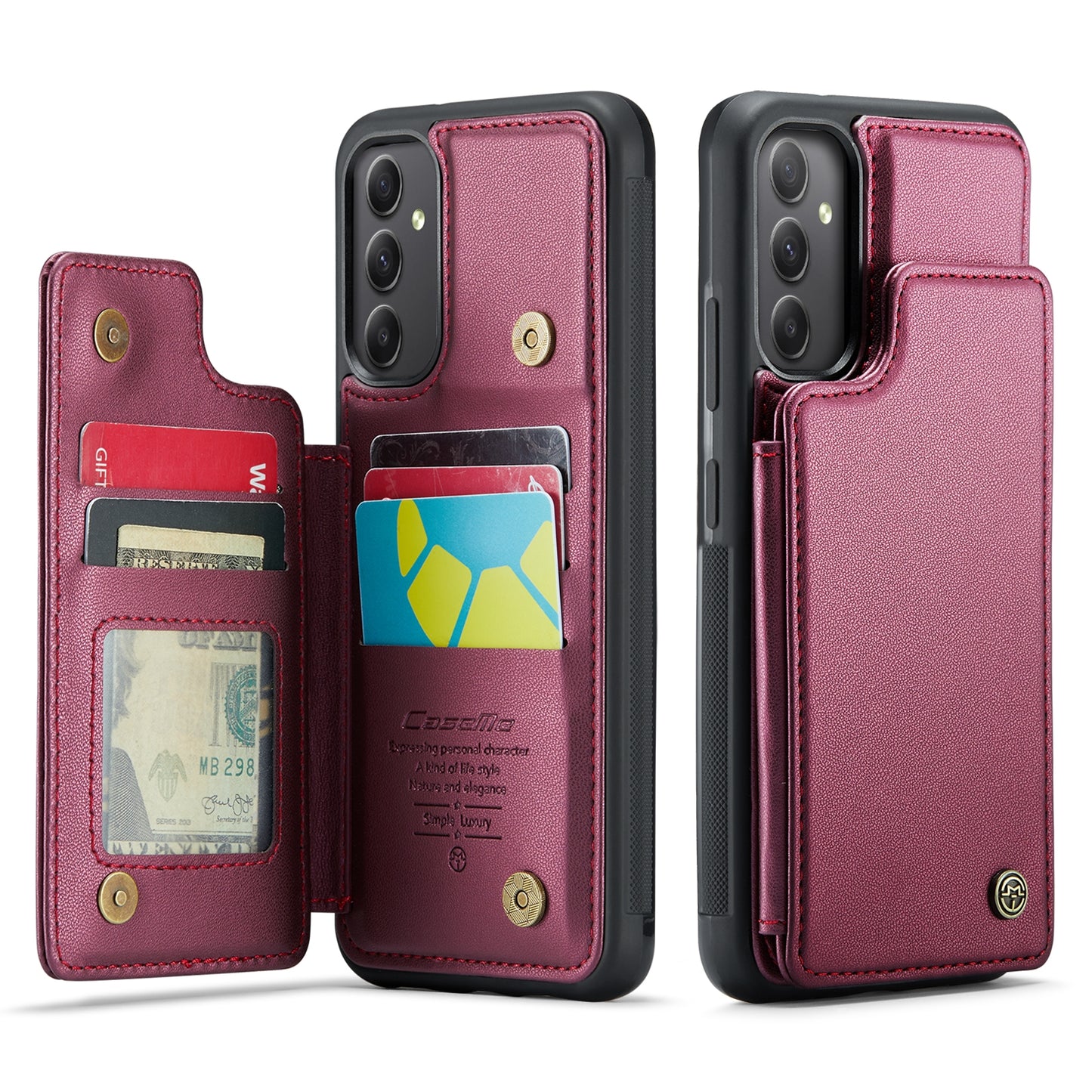 For Samsung Galaxy A34 5G CaseMe C22 Card Slots Holder RFID Anti-theft Phone Case
