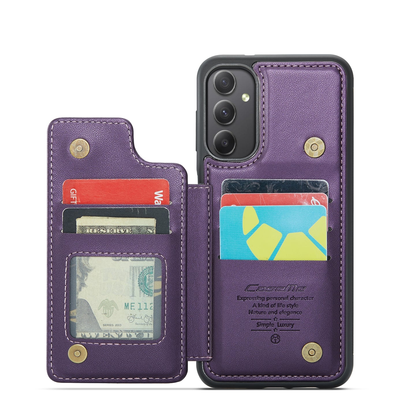 For Samsung Galaxy A34 5G CaseMe C22 Card Slots Holder RFID Anti-theft Phone Case