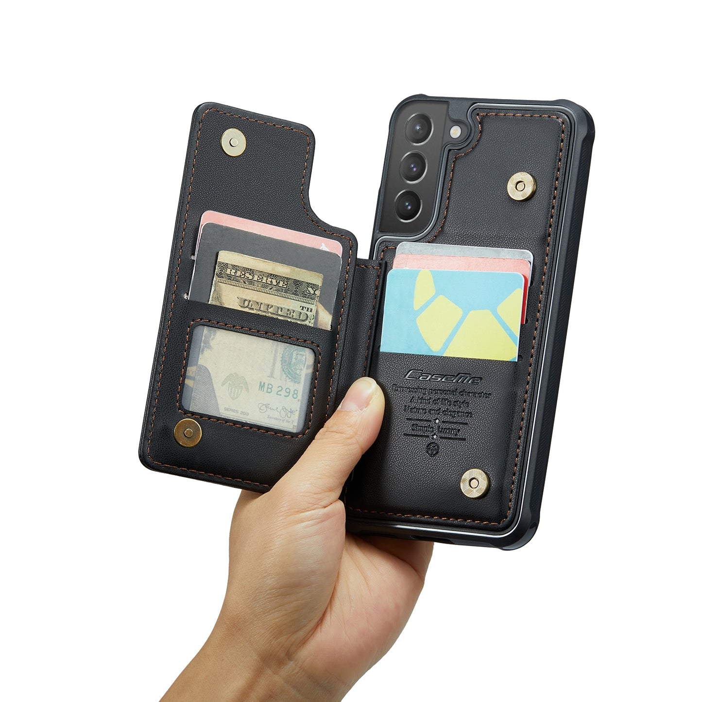 Samsung Galaxy S21+ 5G Card Slots Holder RFID Anti-theft Phone Case