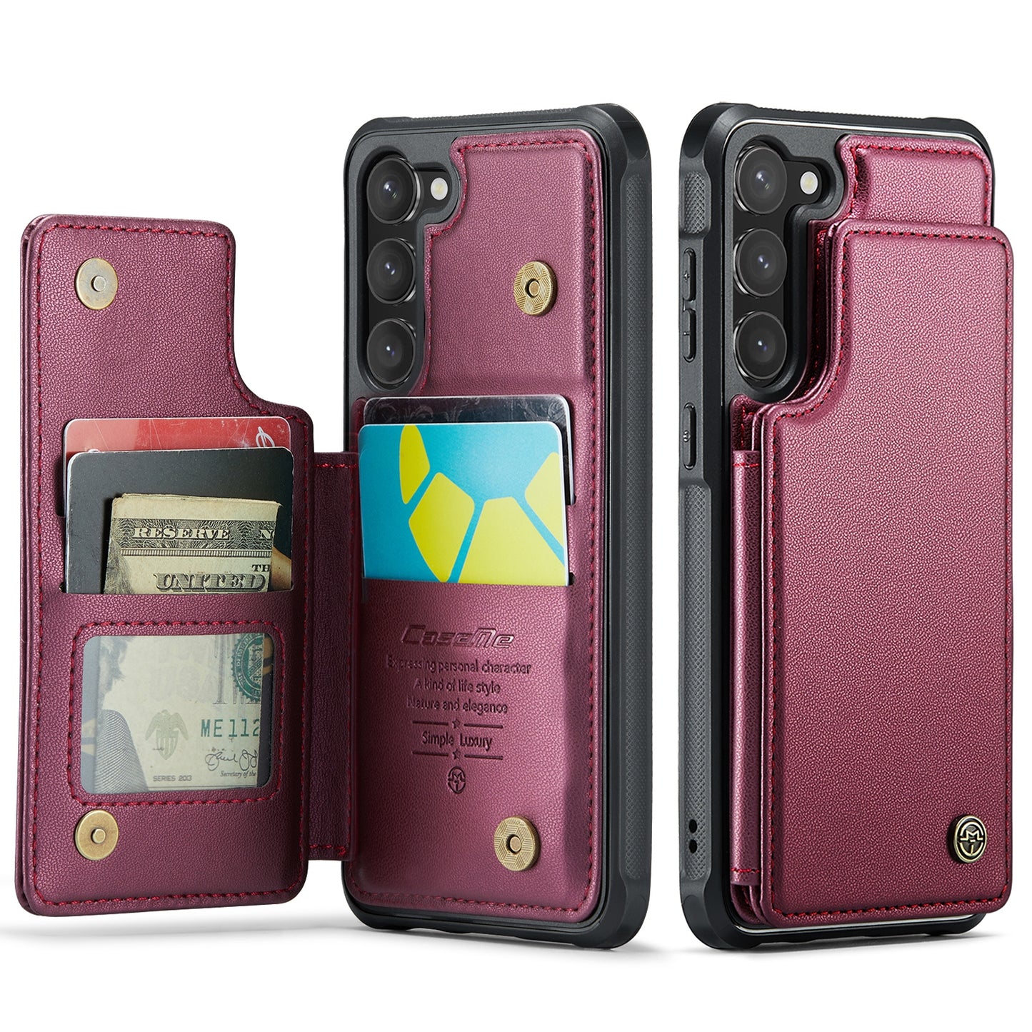 For Samsung Galaxy S23 5G CaseMe C22 Card Slots Holder RFID Anti-theft Phone Case