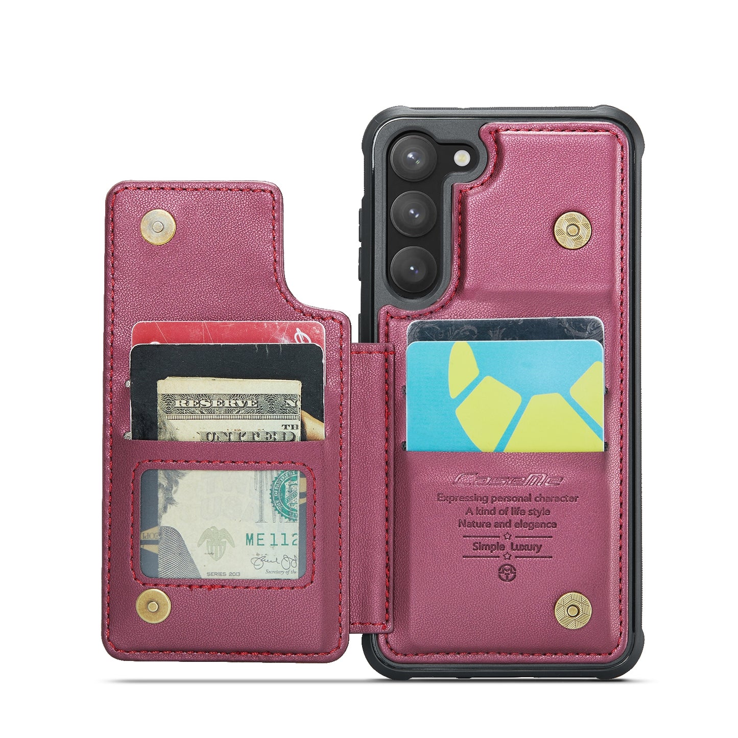 For Samsung Galaxy S23 5G CaseMe C22 Card Slots Holder RFID Anti-theft Phone Case