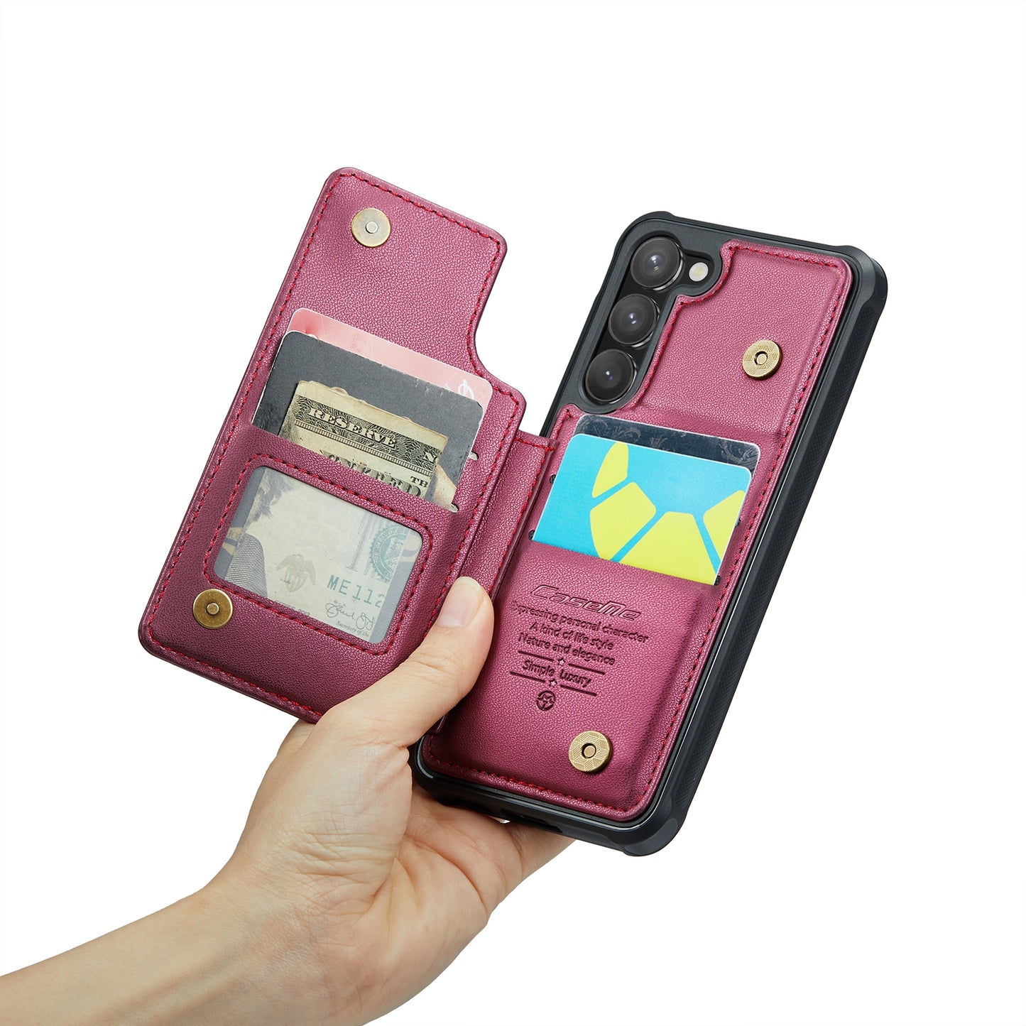 For Samsung Galaxy S23 5G CaseMe C22 Card Slots Holder RFID Anti-theft Phone Case