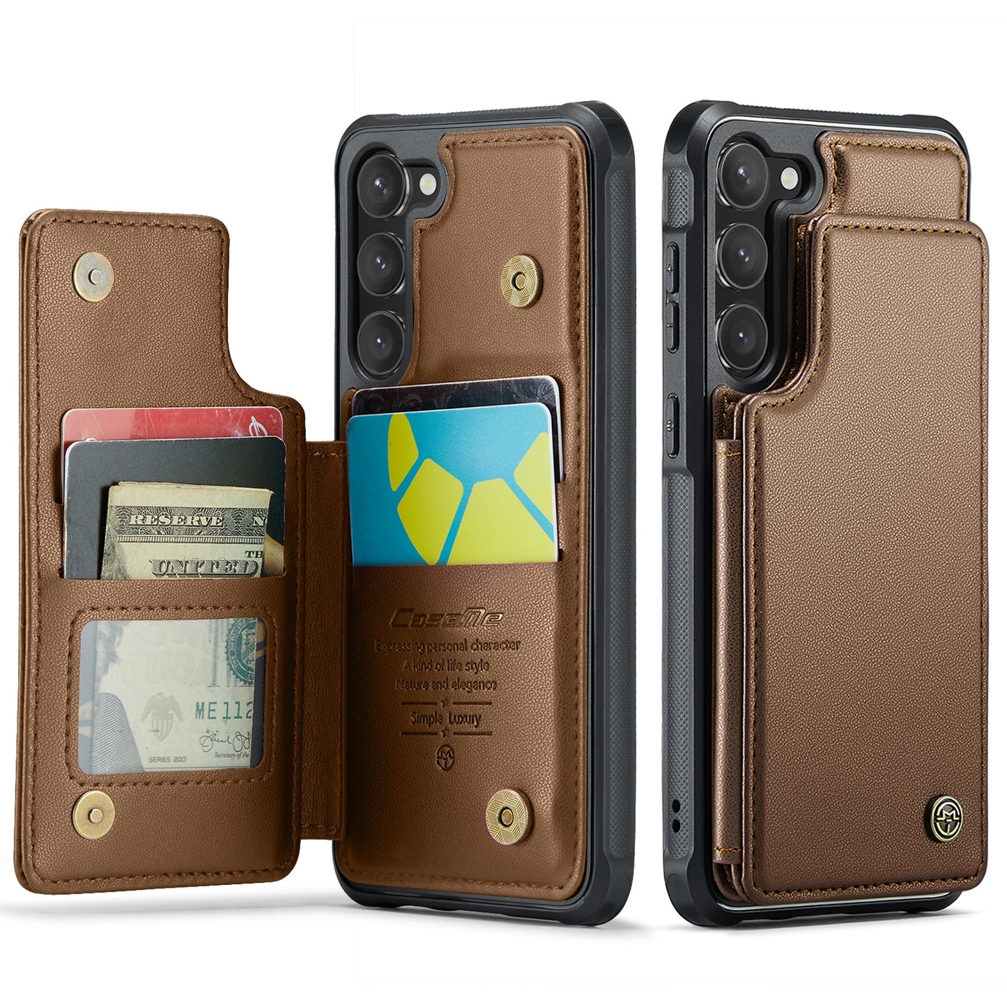 For Samsung Galaxy S23 5G CaseMe C22 Card Slots Holder RFID Anti-theft Phone Case