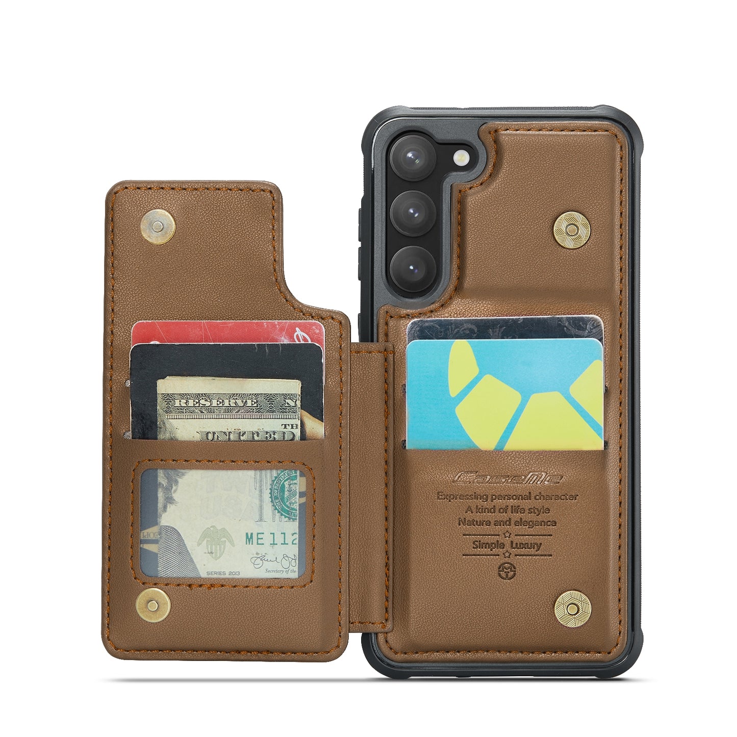 For Samsung Galaxy S23 5G CaseMe C22 Card Slots Holder RFID Anti-theft Phone Case